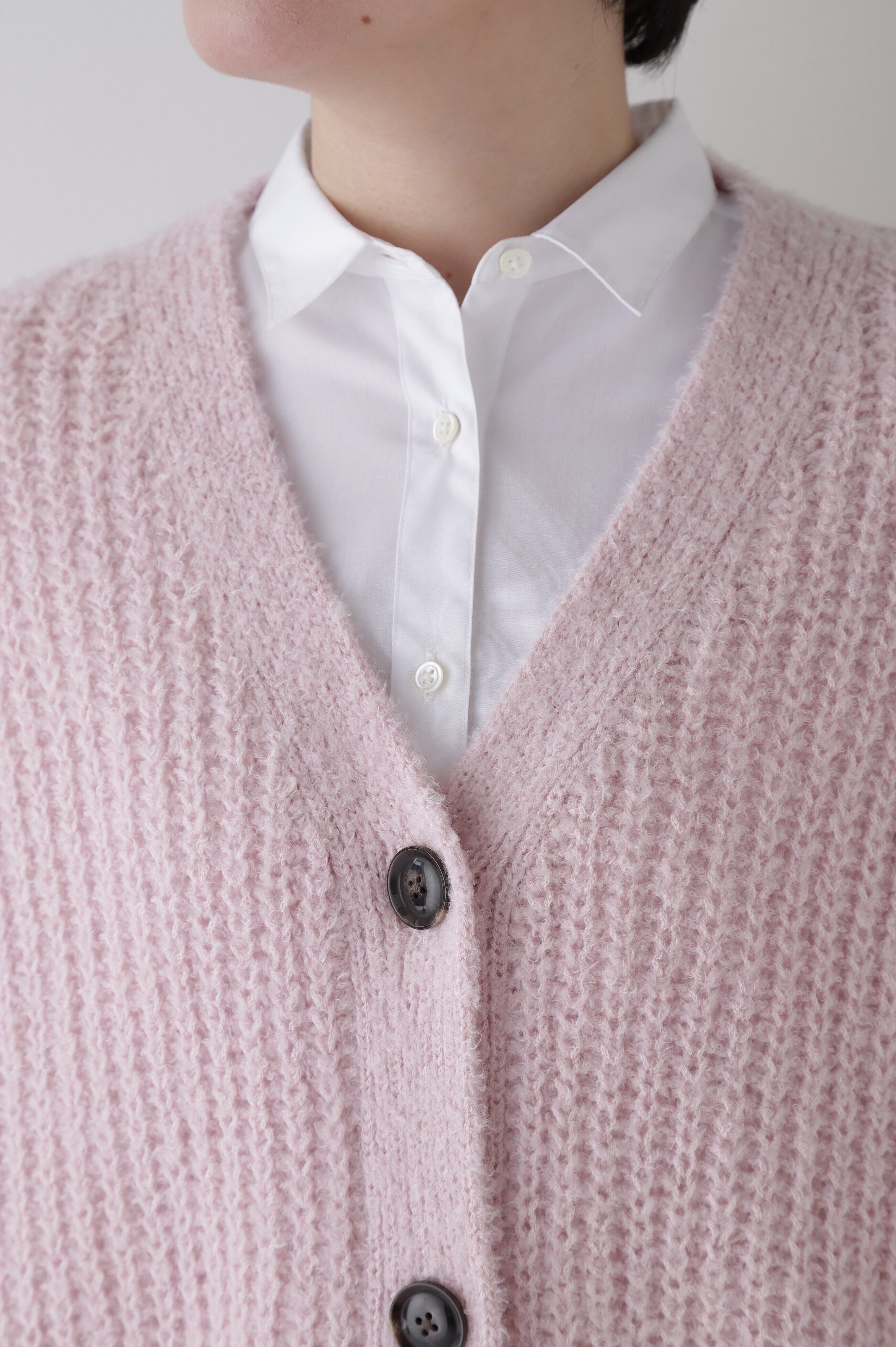  「ブークレ片畦2WAYはおりロングVer」|ニット・セーター|