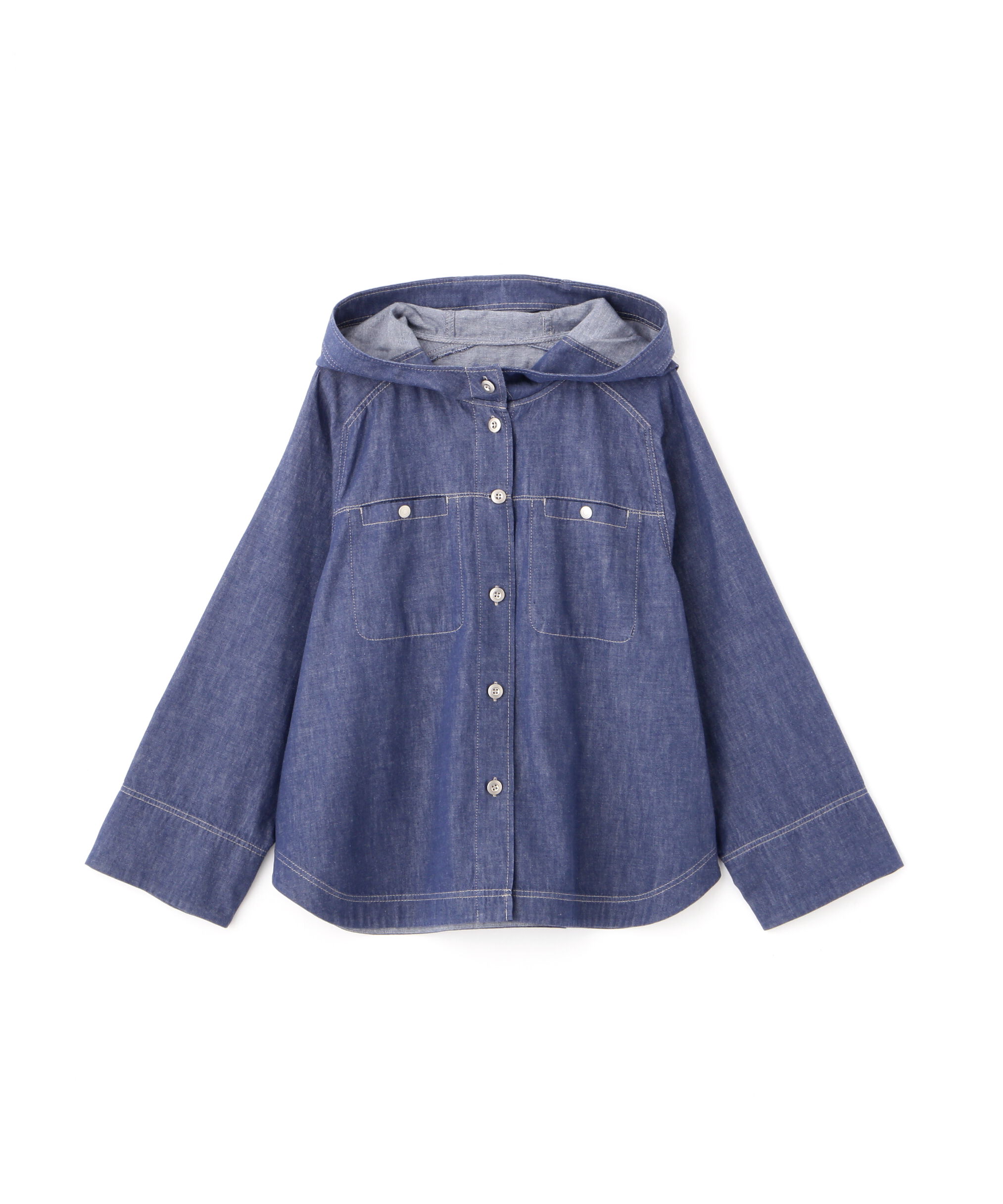  「◆ライトオンスデニムフードブラウス」|シャツ・ブラウス|