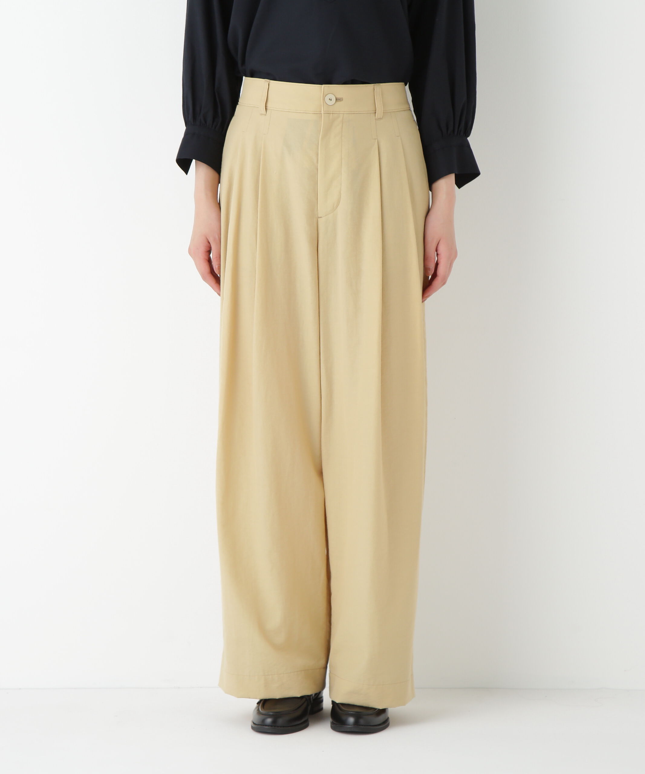  「◆綿ナイロンタッサータックワイドパンツ」|その他|