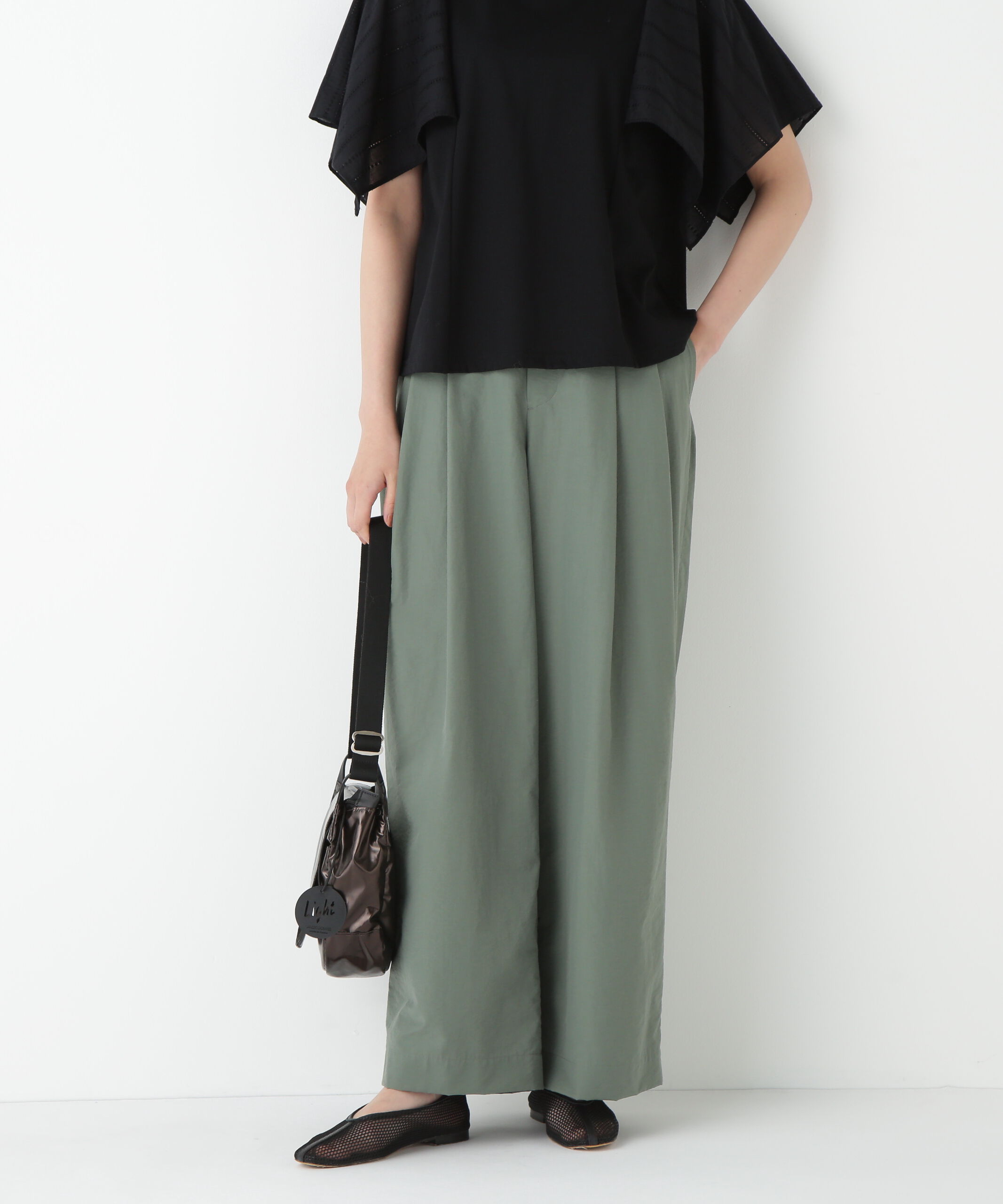  「◆綿ナイロンタッサータックワイドパンツ」|その他|