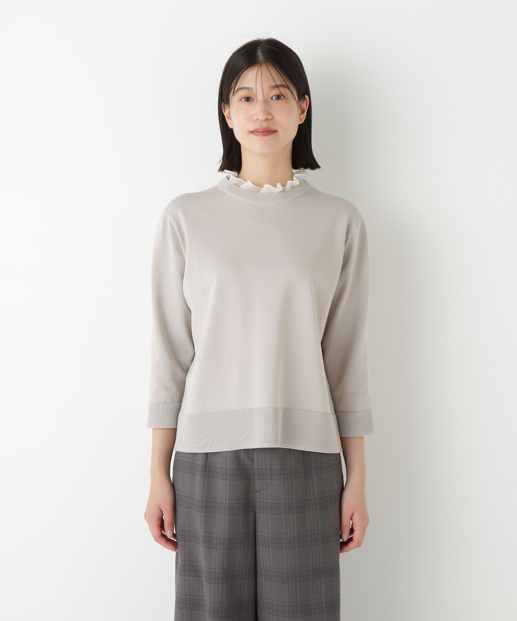  「◆綿ポリエステル取外し衿付プルオーバー」|ニット・セーター|