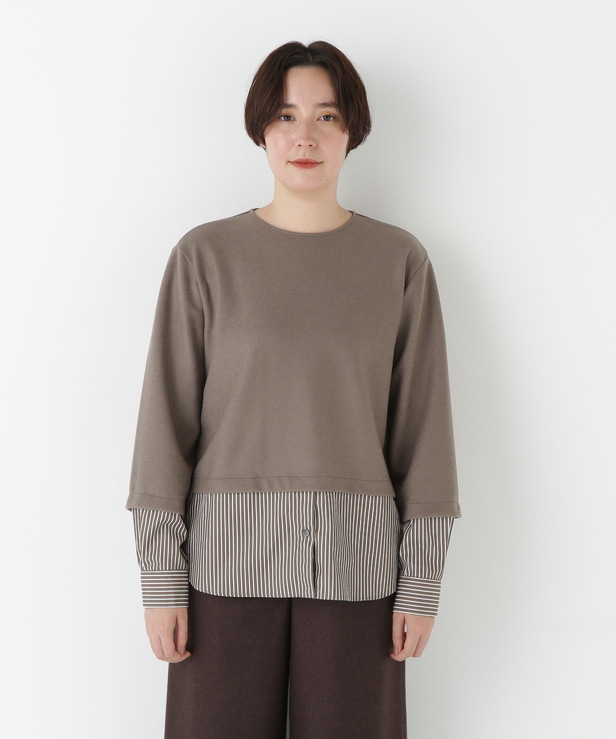  「◆シャツドッキングミルドジャージープルオーバー」|Tシャツ・カットソー|