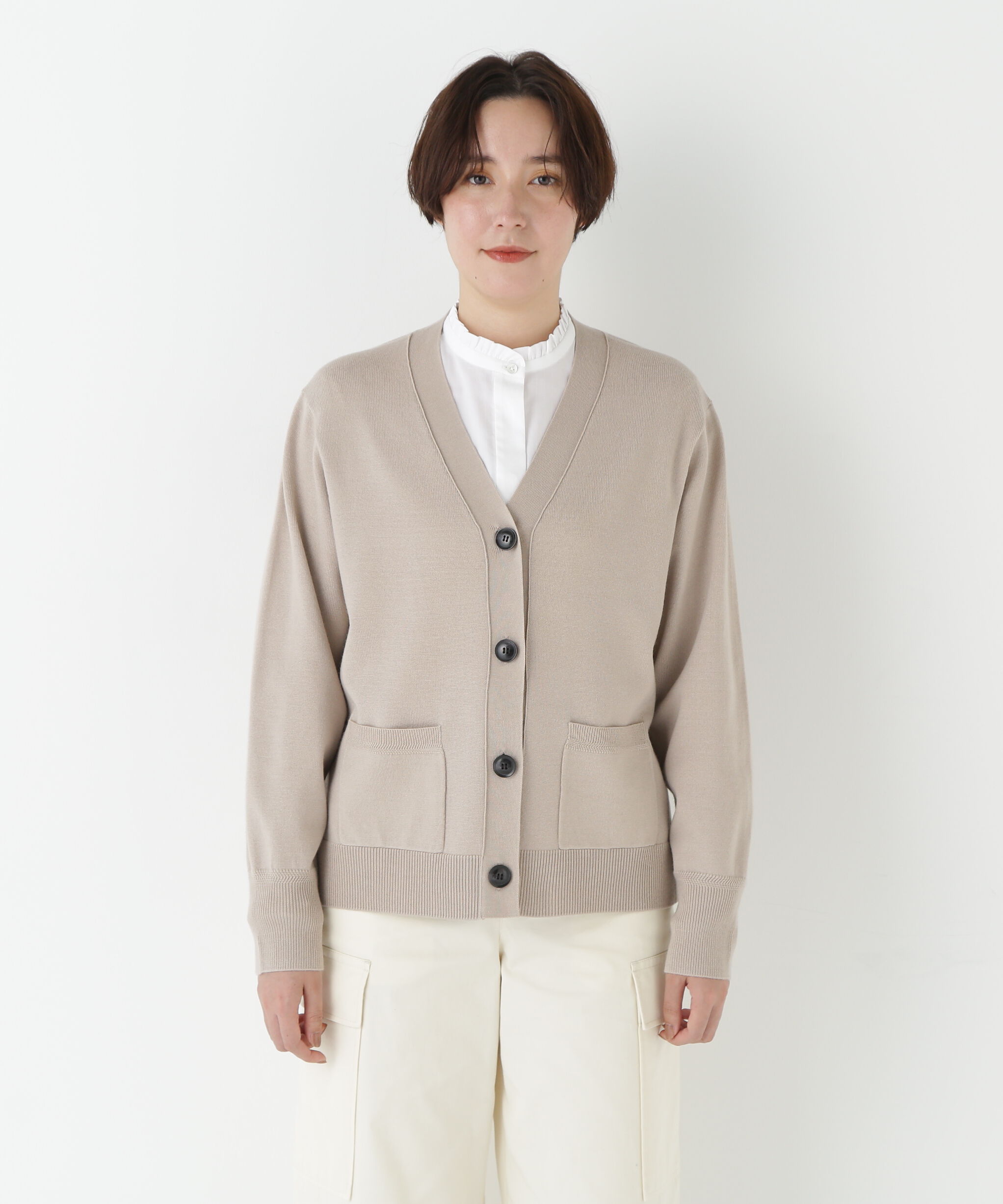  「◆ハイゲージプレーティングＶネックカーディガン」|ニット・セーター|