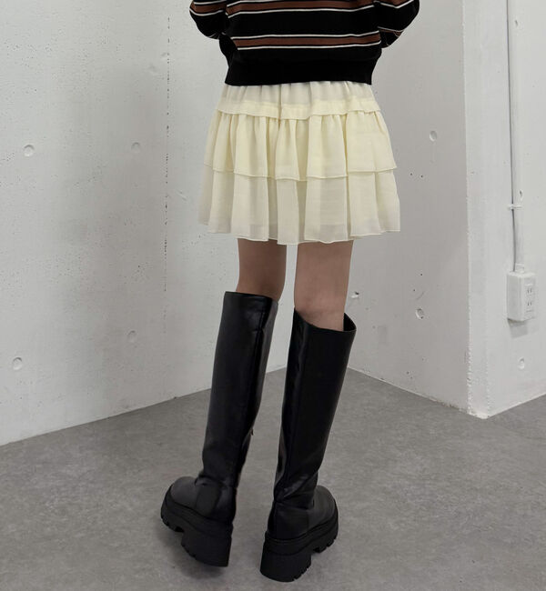 archives「チェックアソートシフォンティアードミニスカート」|スカート|