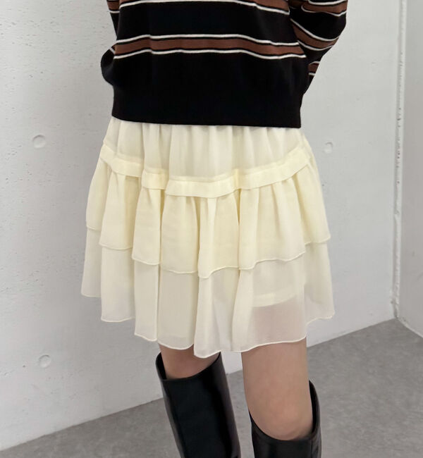 archives「チェックアソートシフォンティアードミニスカート」|スカート|