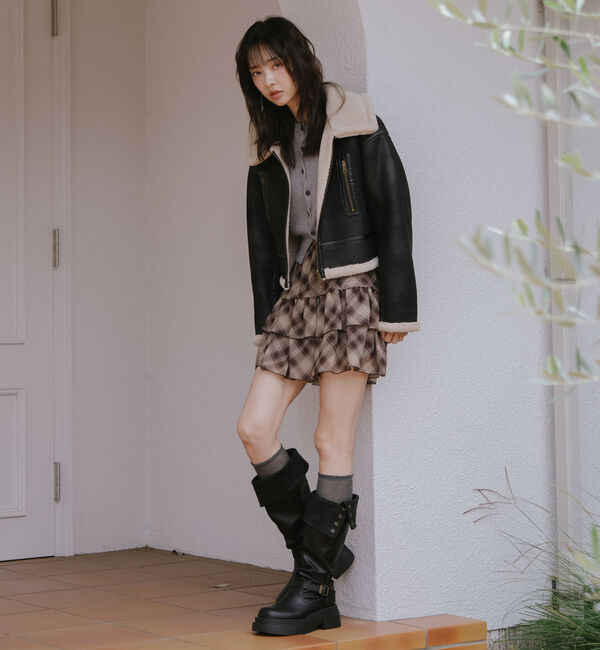 archives「チェックアソートシフォンティアードミニスカート」|スカート|