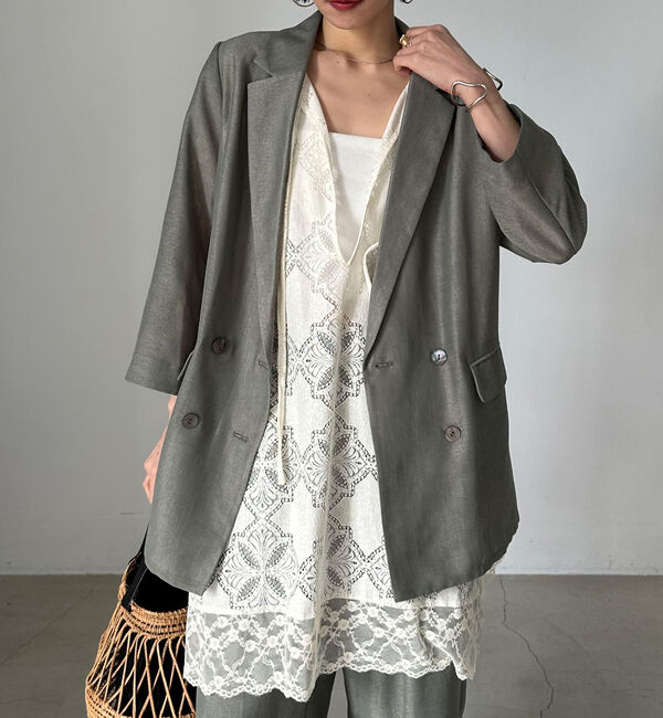 Doux archives「リネンライクシアージャケット」|テーラードジャケット|OLIVE