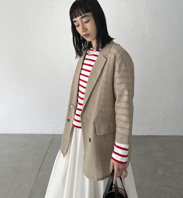 Doux archives「リネンライクシアージャケット」|テーラードジャケット|