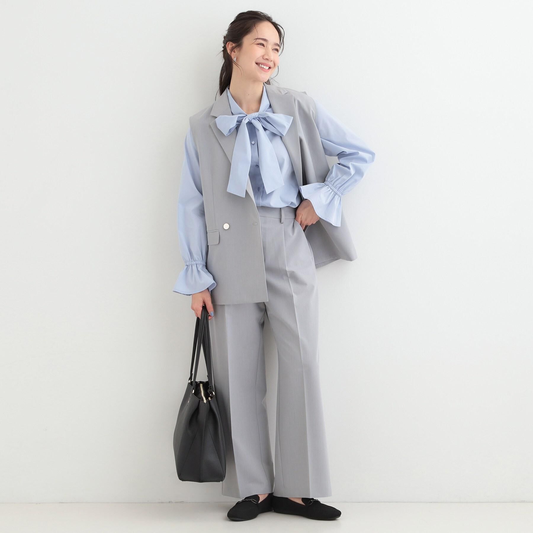 SHOO･LA･RUE「【セットアップ可/S-LL/洗濯機可】サッと羽織ってこなれ見え ダブルブレストジレ」|ベスト・ジレ|