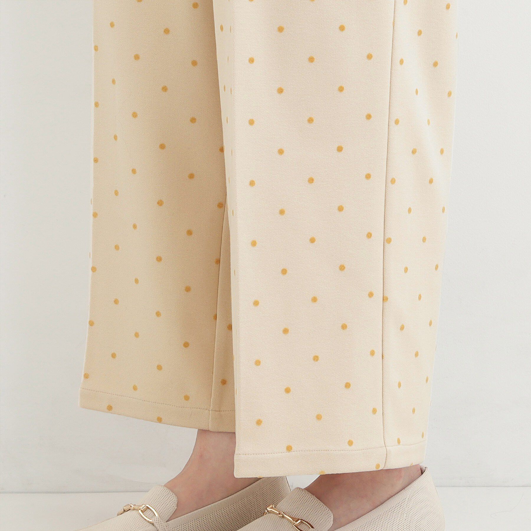 SHOO･LA･RUE「【S-LL】きれい見えも叶う フロッキードットワイドパンツ」|その他|