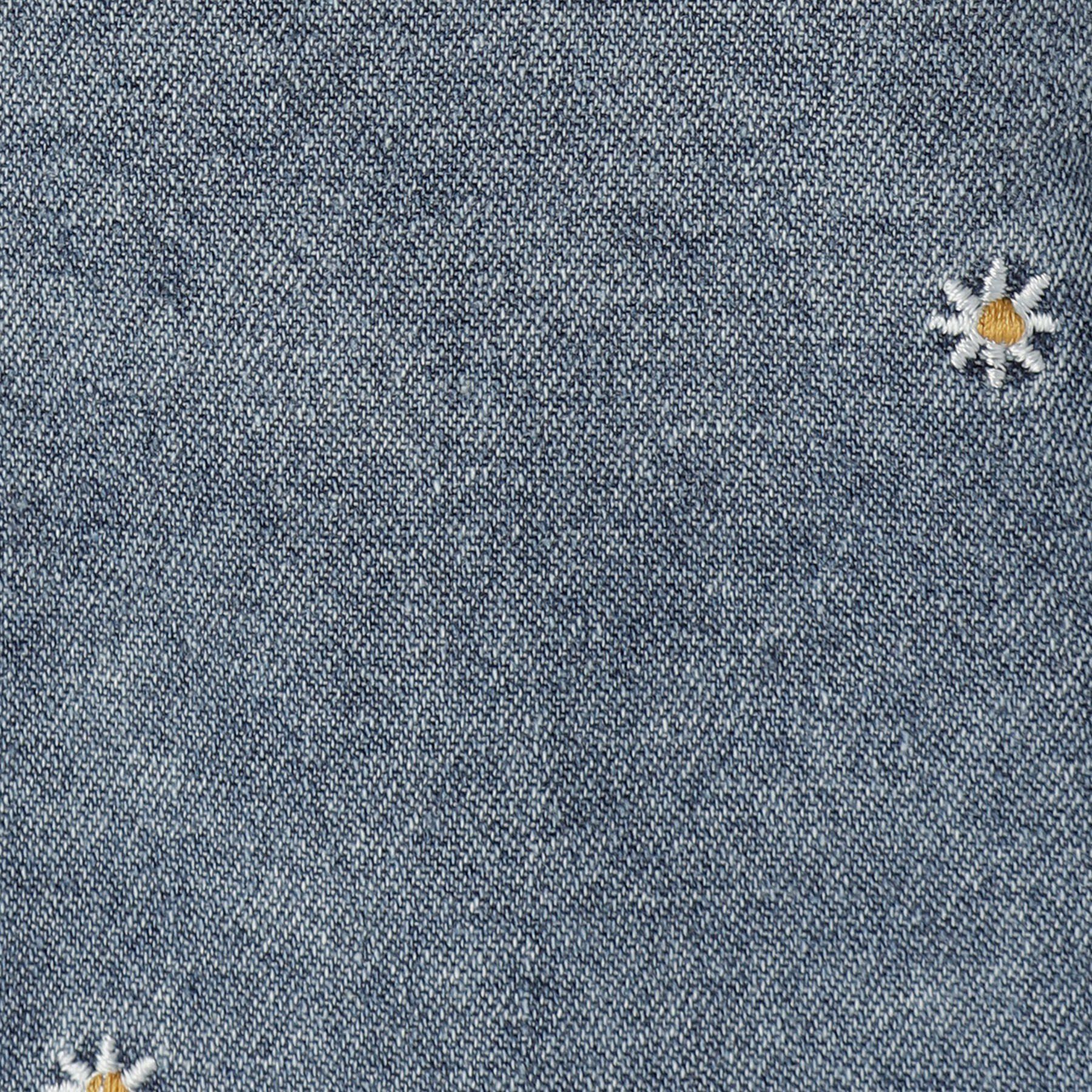 SHOO･LA･RUE「【100-150cm】フラワー刺繍デニムシャツ」|シャツ・ブラウス|