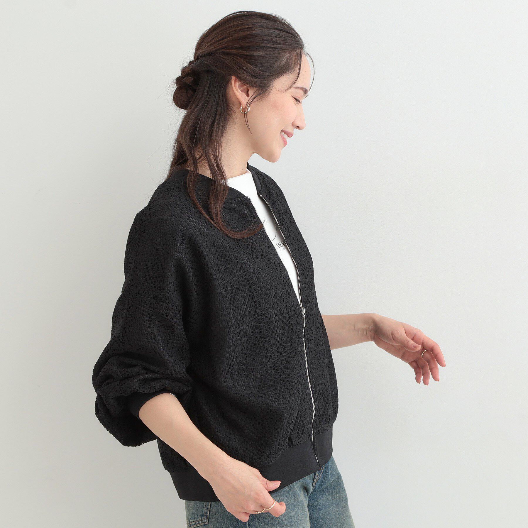 SHOO･LA･RUE「レースリブブルゾン」|ブルゾン・スタジャン|