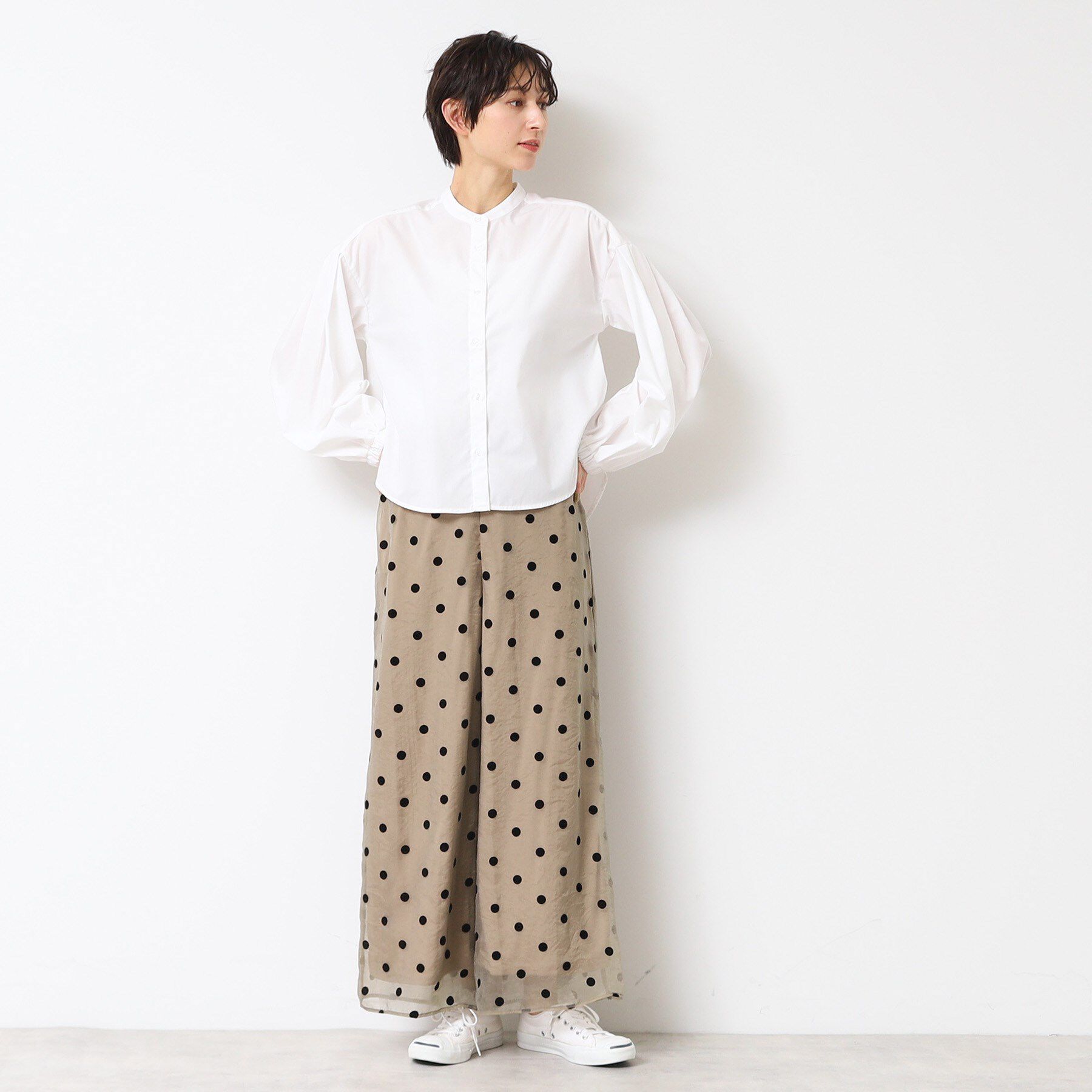 Dessin「【洗える】バンドカラー袖デザインシャツ（S～L）」|シャツ・ブラウス|