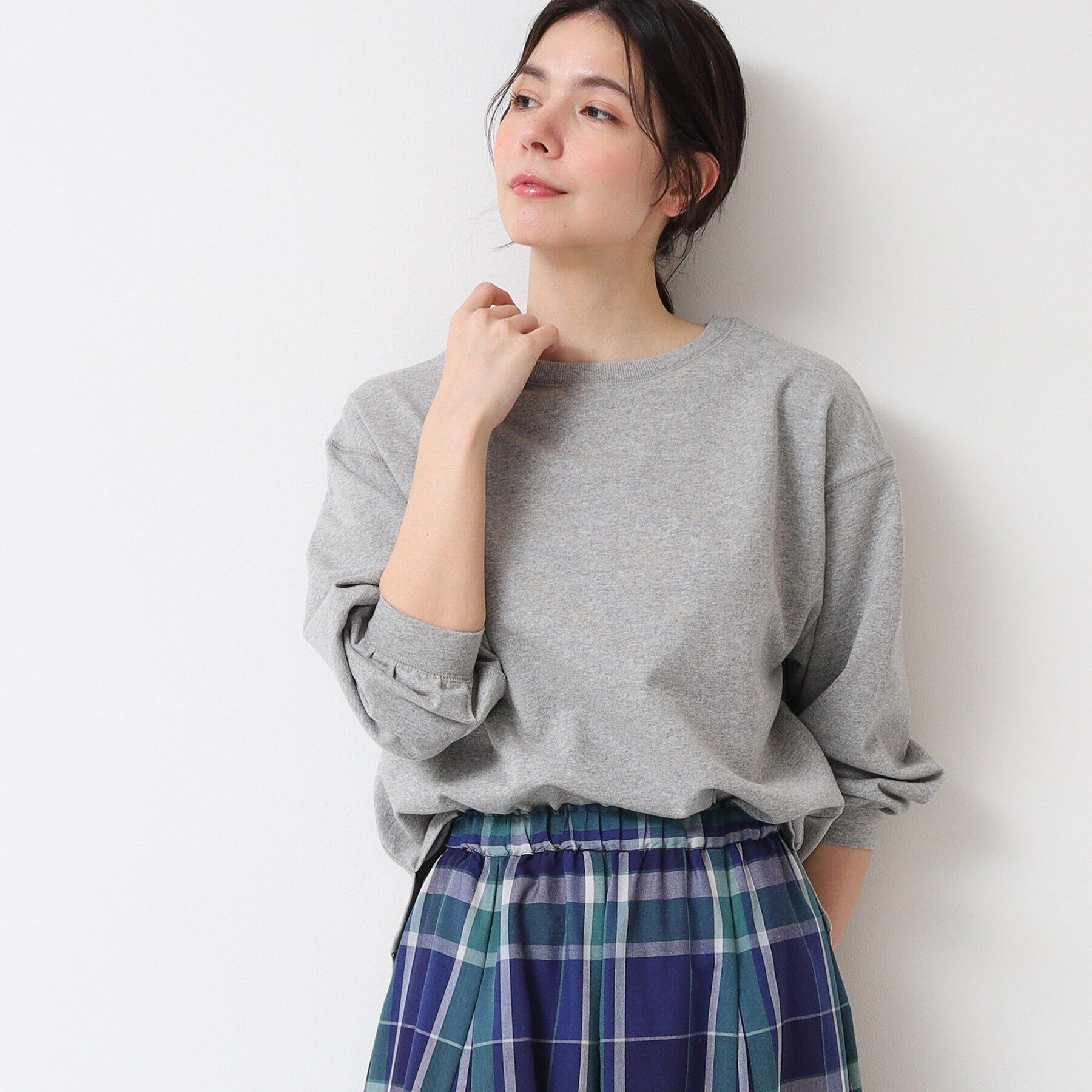 Dessin「【360度可愛い・洗える】バックヘンリーカットソー（9分袖/XS~L）」|Tシャツ・カットソー|