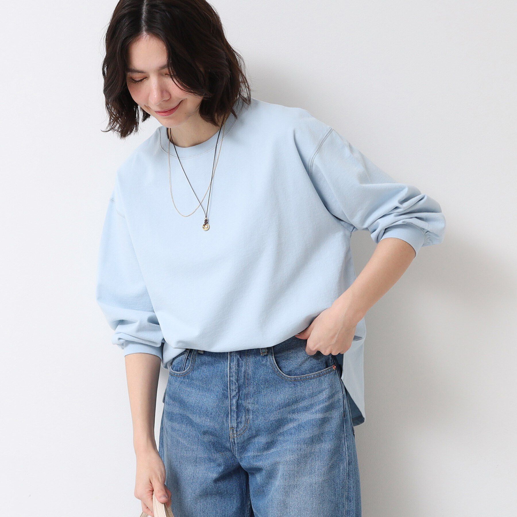 Dessin「【360度可愛い・洗える】バックヘンリーカットソー（9分袖/XS~L）」|Tシャツ・カットソー|