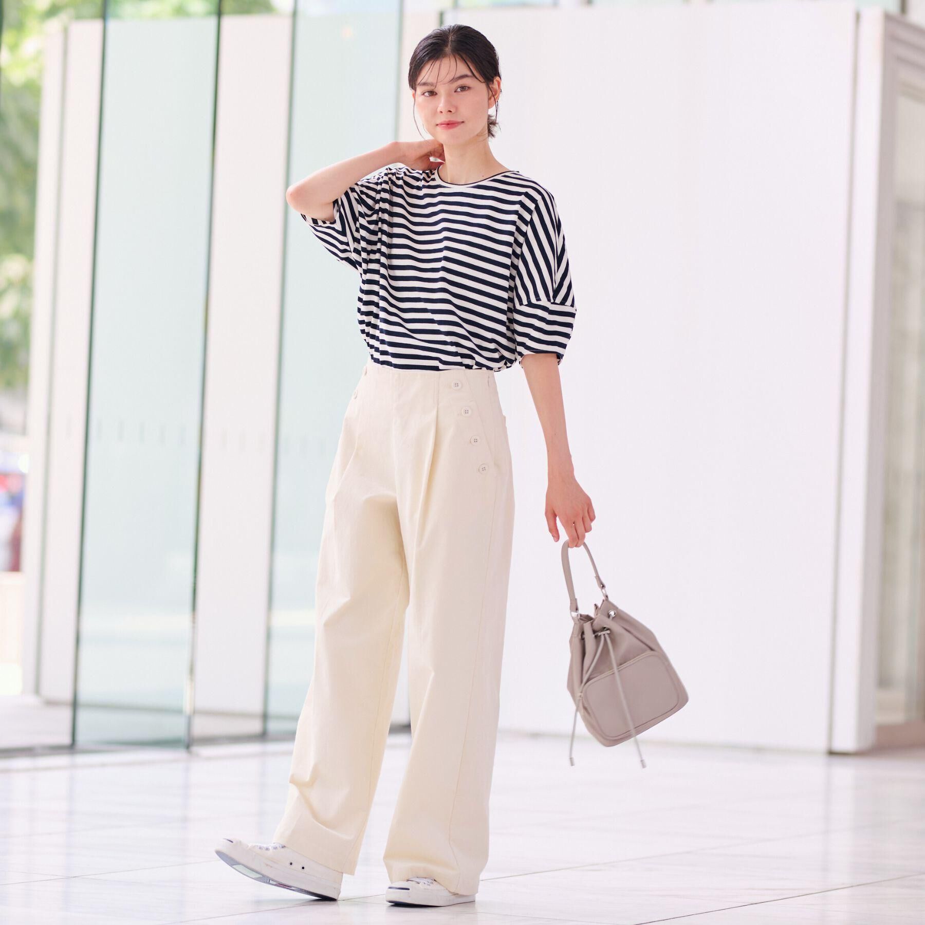 Dessin「【二の腕カバー／UVカット】ランタンスリーブカットソー」|Tシャツ・カットソー|