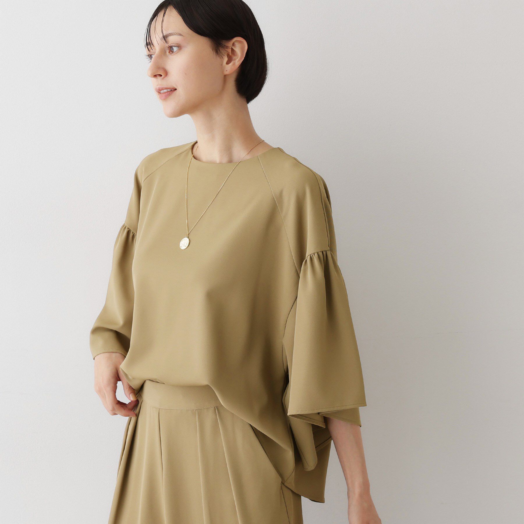 Dessin「【セットアップ可・洗える】フレアスリーブブラウス」|シャツ・ブラウス|