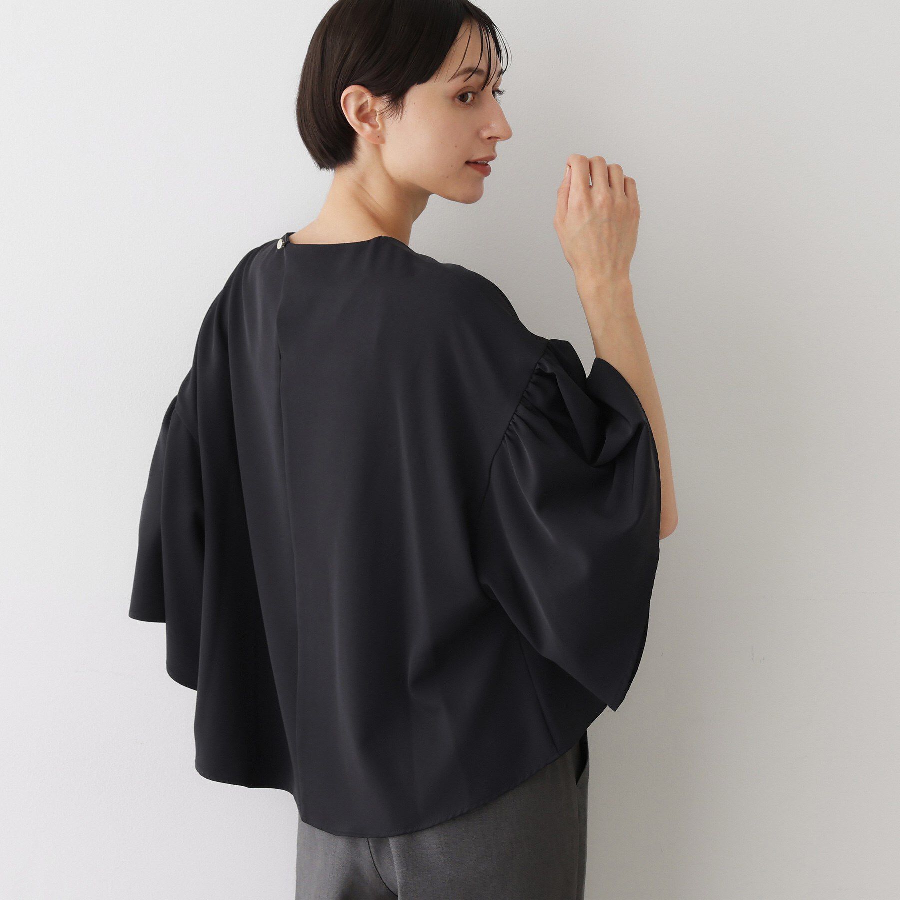 Dessin「【セットアップ可・洗える】フレアスリーブブラウス」|シャツ・ブラウス|