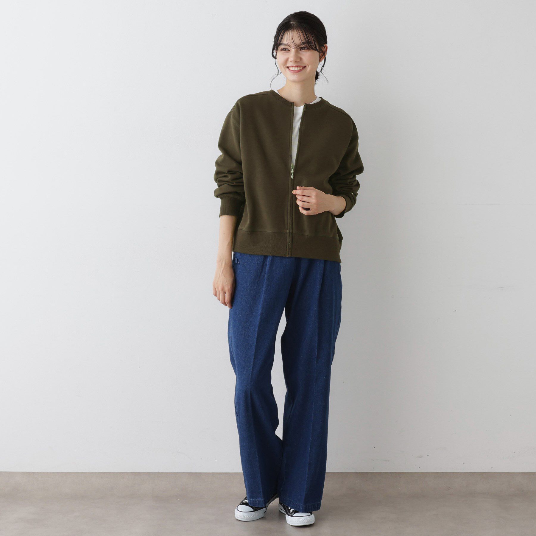 Dessin「【洗える】フロントジップカーディガン」|カーディガン|