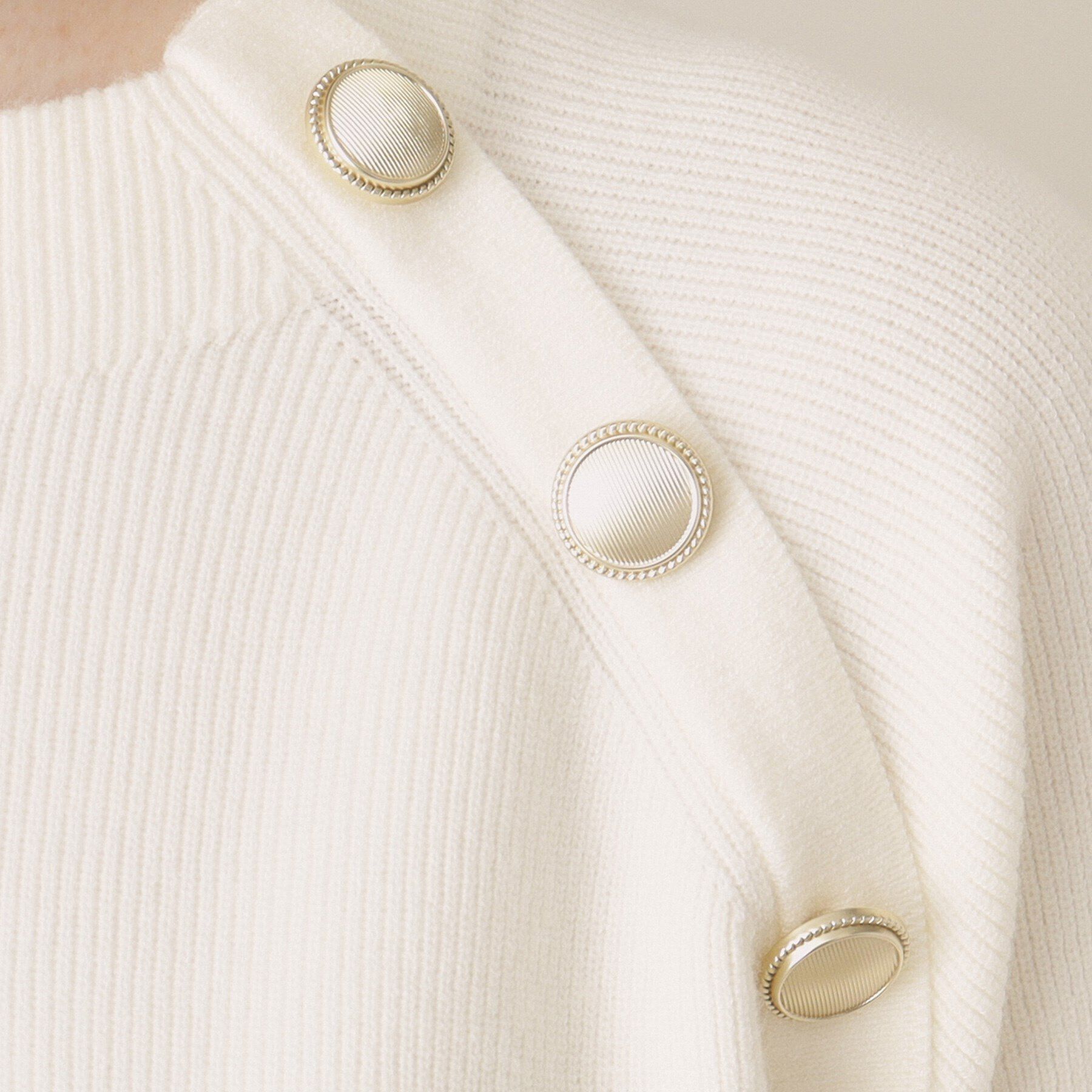 ITS&rsquo;DEMO「【手洗い可】肩ボタン畦ニット」|ニット・セーター|