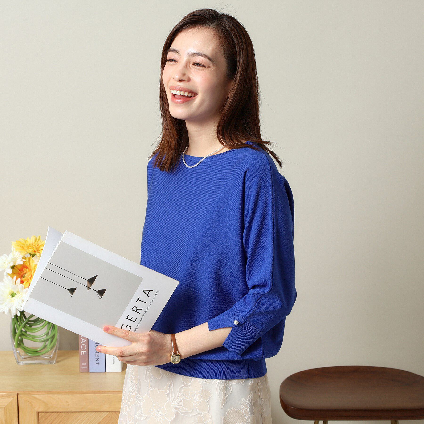 ITS&rsquo;DEMO「【縮みに強い／洗濯機OK】ボートネック天竺ドルマンニット」|ニット・セーター|