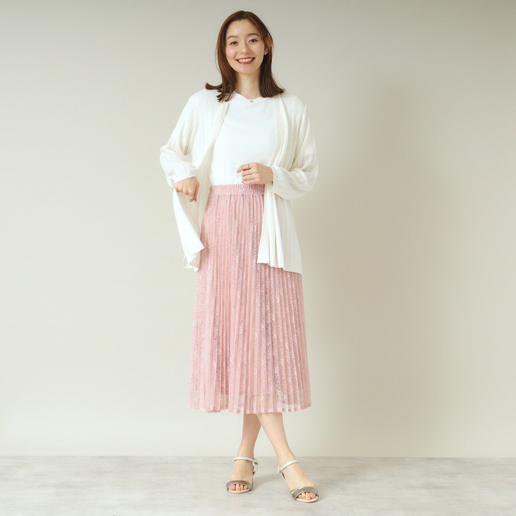 ITS&rsquo;DEMO「【ウエストゴム／手洗い可】レースプリーツスカート」|スカート|