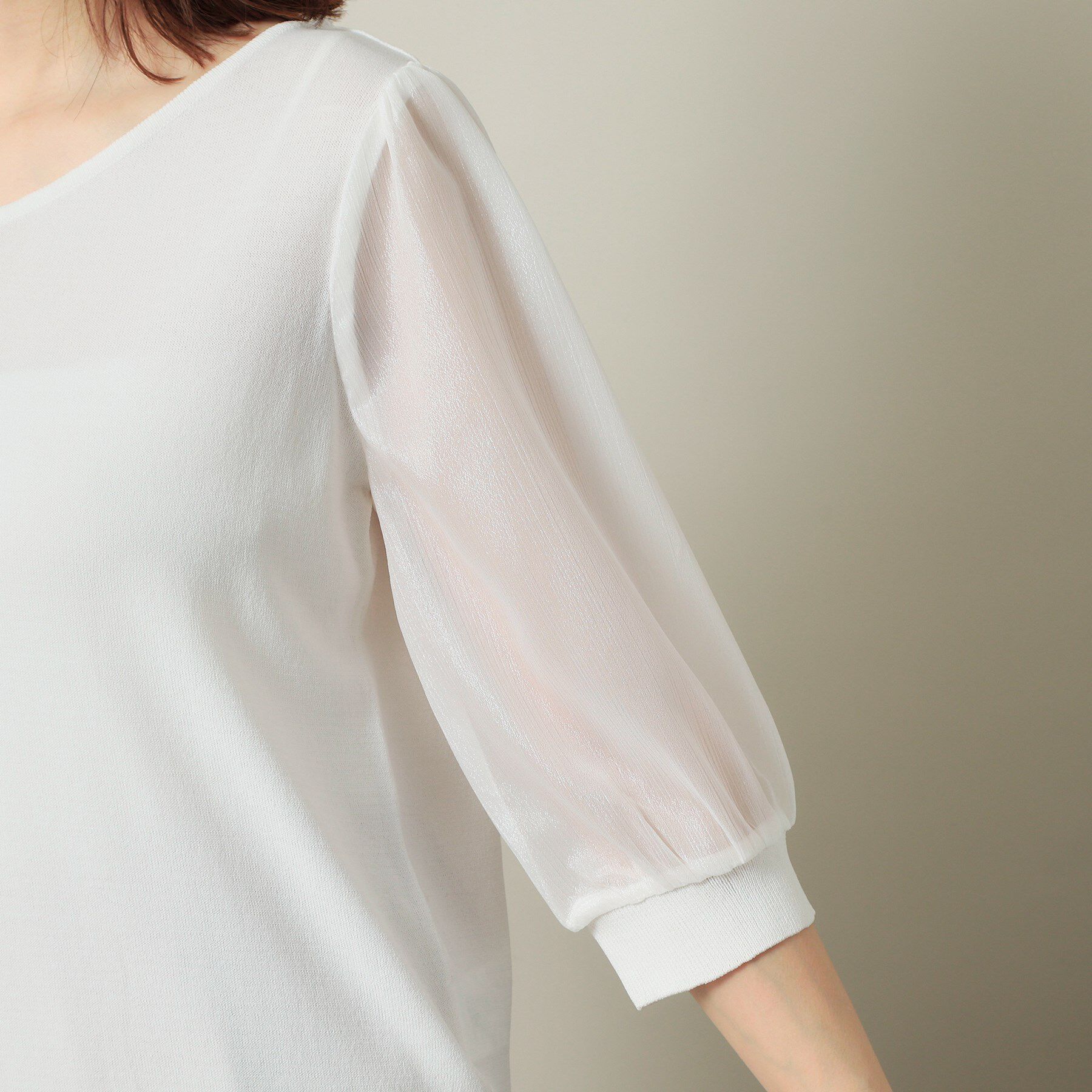 ITS&rsquo;DEMO「【UVケア／接触冷感／アンチピリング／洗濯機OK】袖シアーニット」|ニット・セーター|