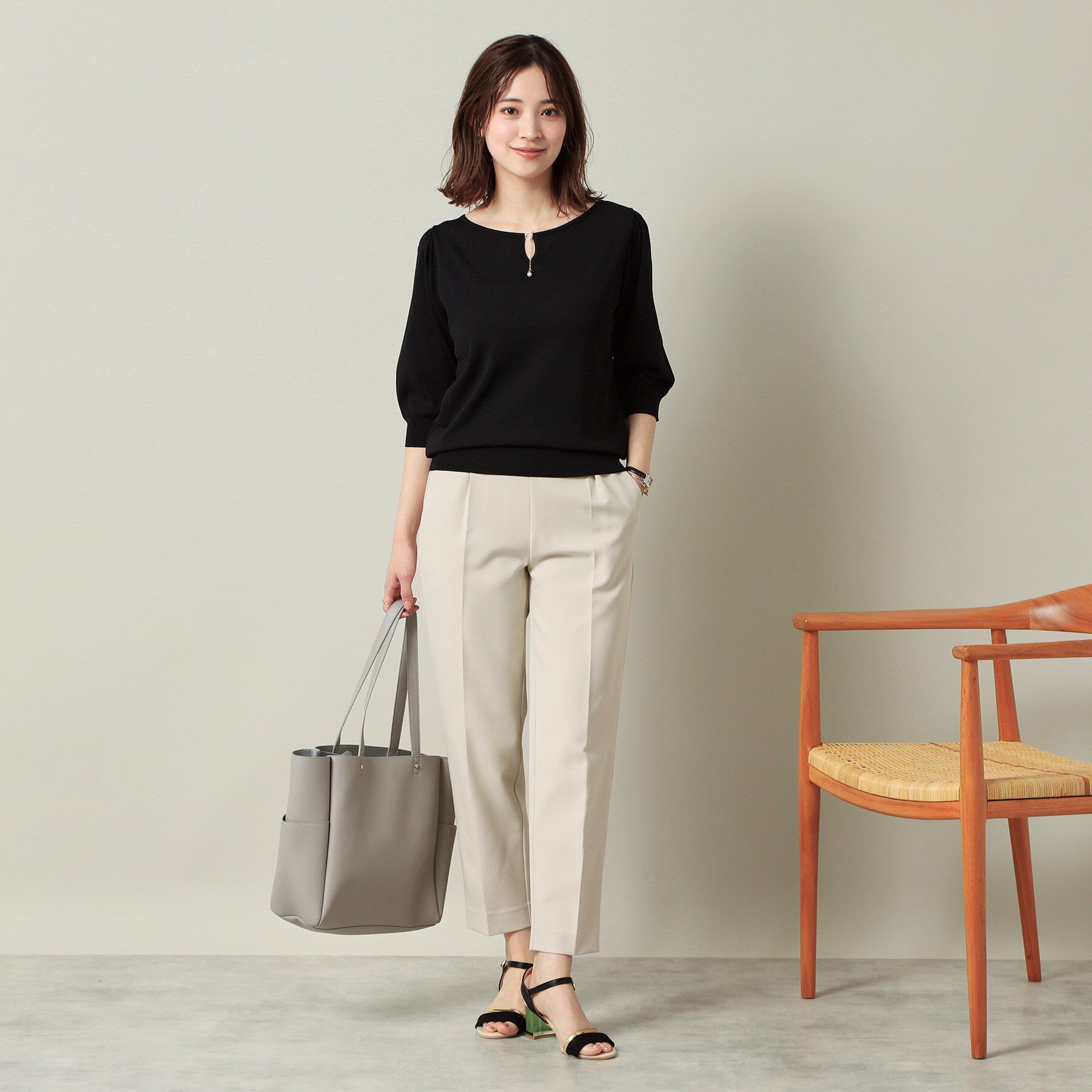 ITS&rsquo;DEMO「【UVケア／接触冷感／アンチピリング／洗濯機OK】キーネックニット」|ニット・セーター|