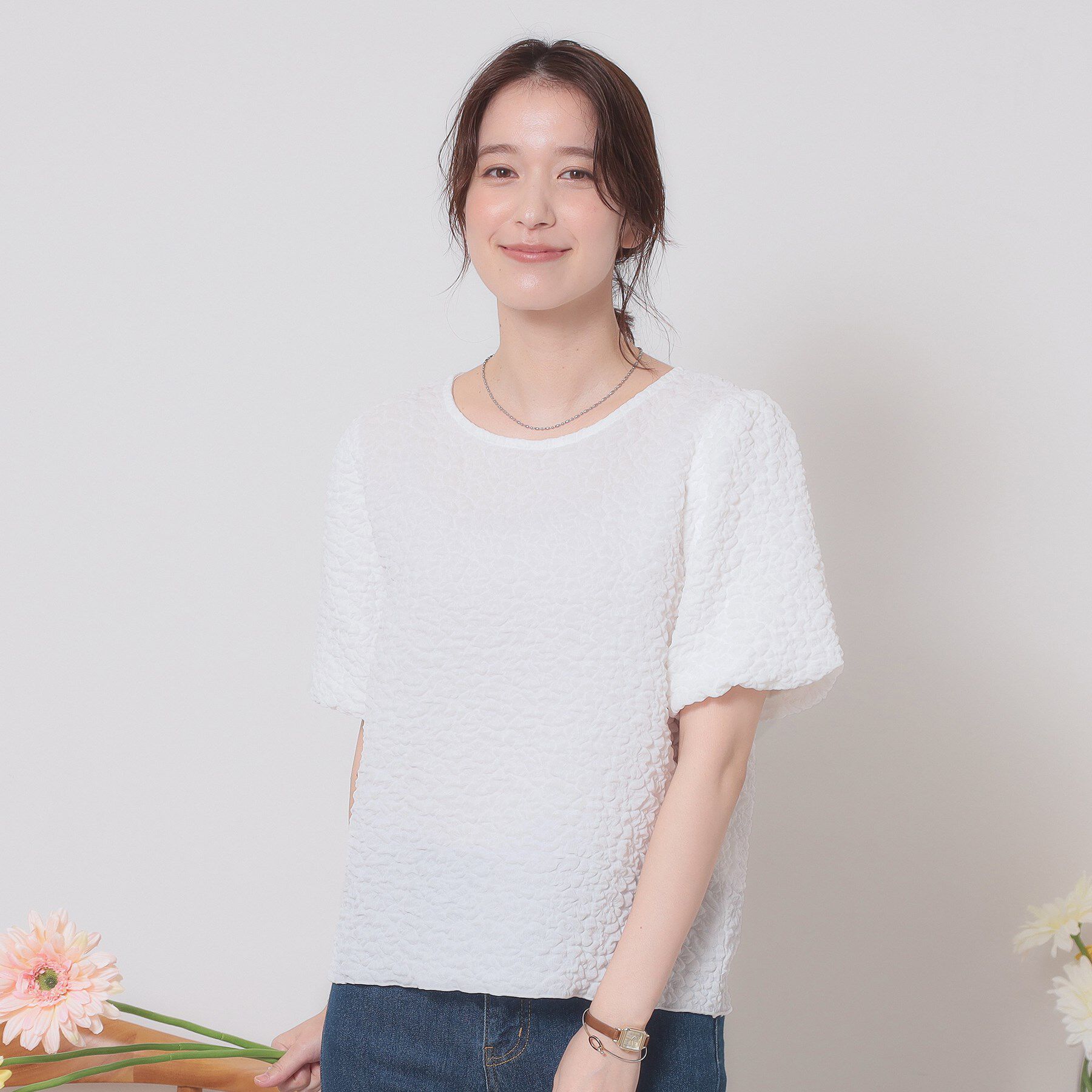 ITS&rsquo;DEMO「【手洗い可】ふくれジャカードプルオーバー」|Tシャツ・カットソー|