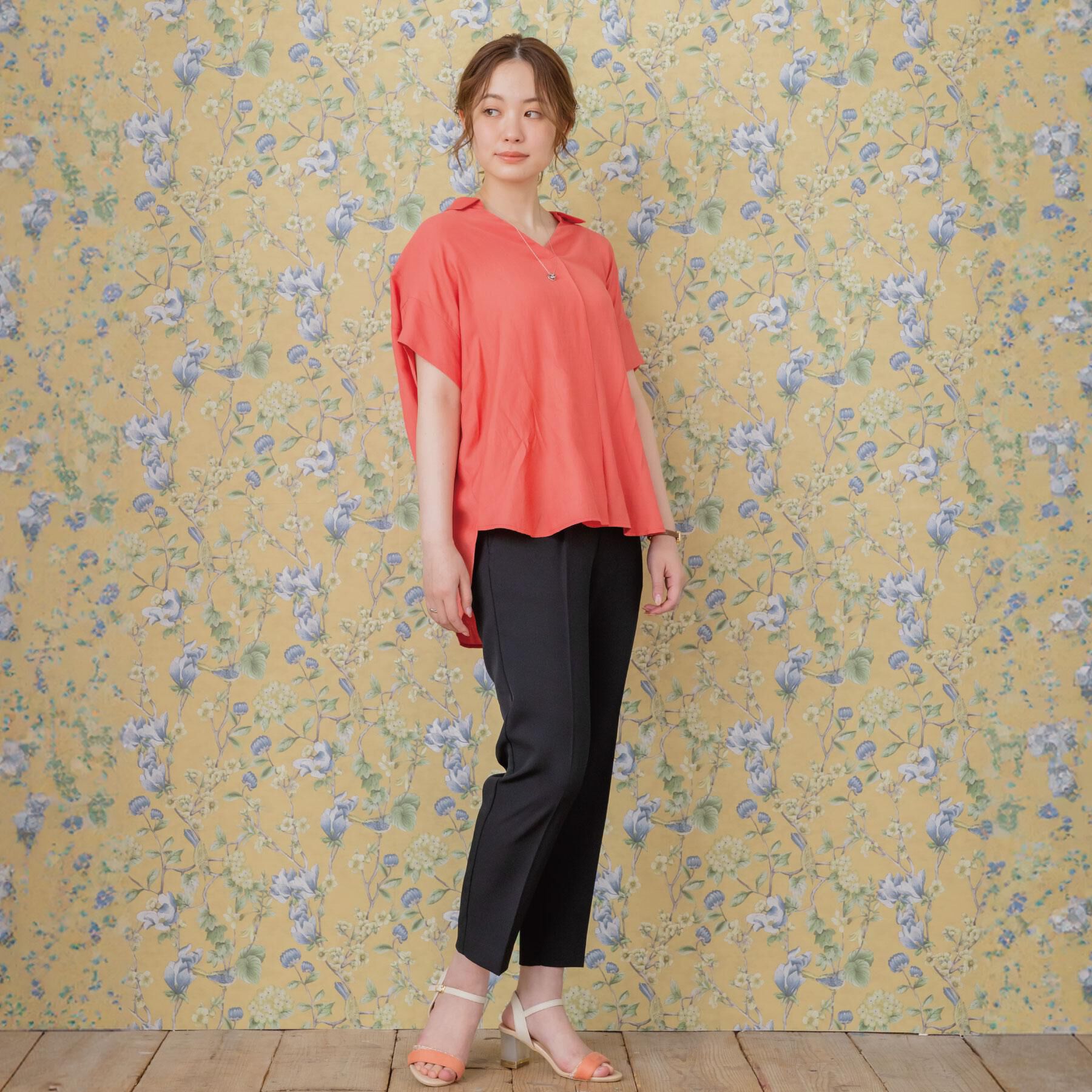 ITS&rsquo;DEMO「【接触冷感／手洗い可】強撚スラブスキッパーブラウス」|シャツ・ブラウス|