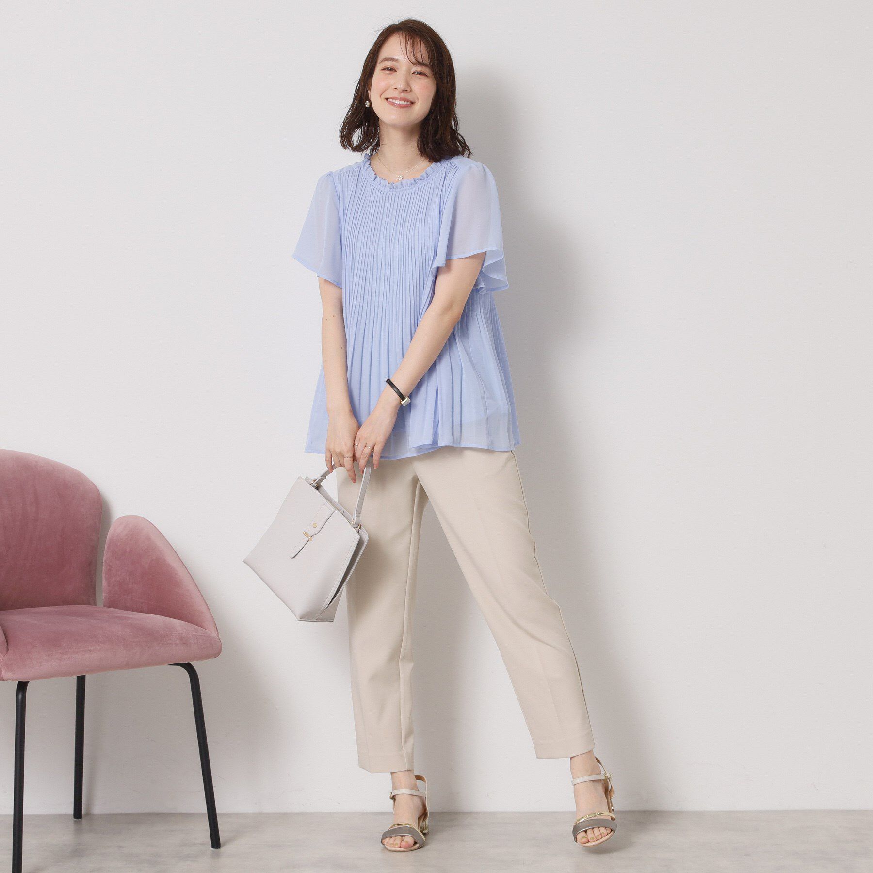 ITS&rsquo;DEMO「【手洗い可】プリーツブラウス」|シャツ・ブラウス|