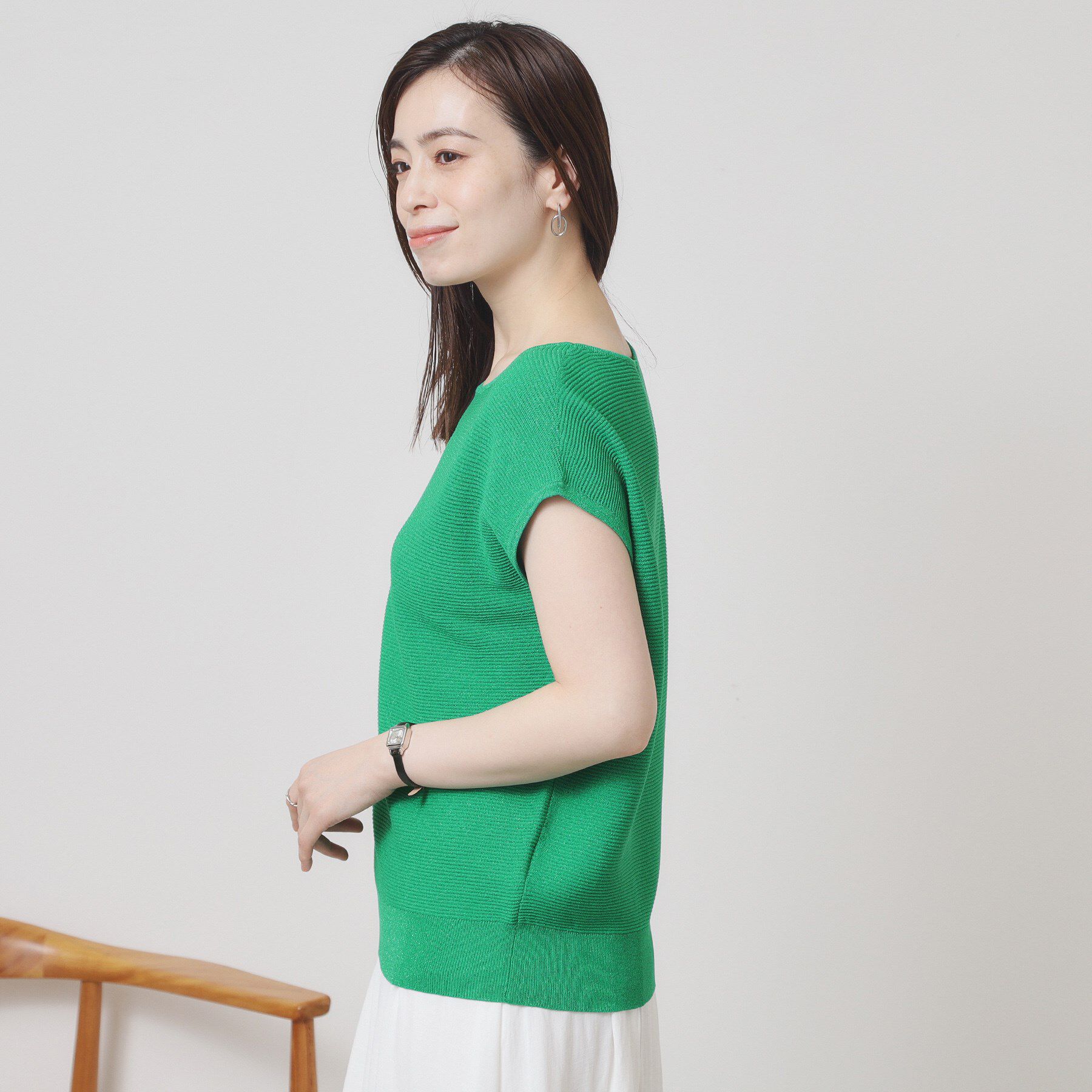 ITS&rsquo;DEMO「【さらりタッチ／ラメ／洗濯機OK】ラメガーターフレンチニット」|ニット・セーター|