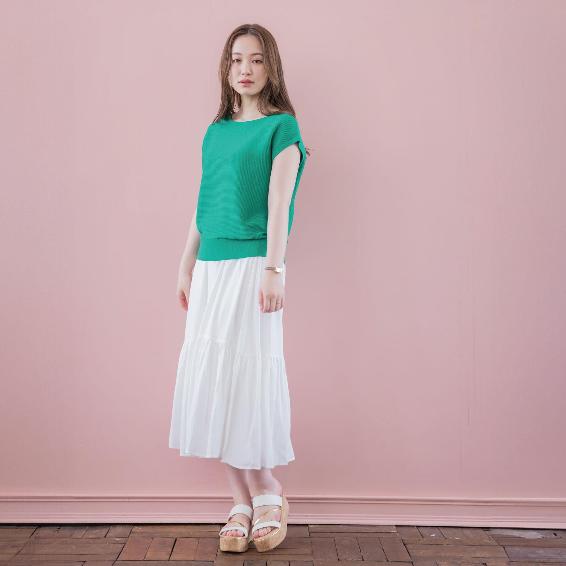 ITS&rsquo;DEMO「【さらりタッチ／ラメ／洗濯機OK】ラメガーターフレンチニット」|ニット・セーター|