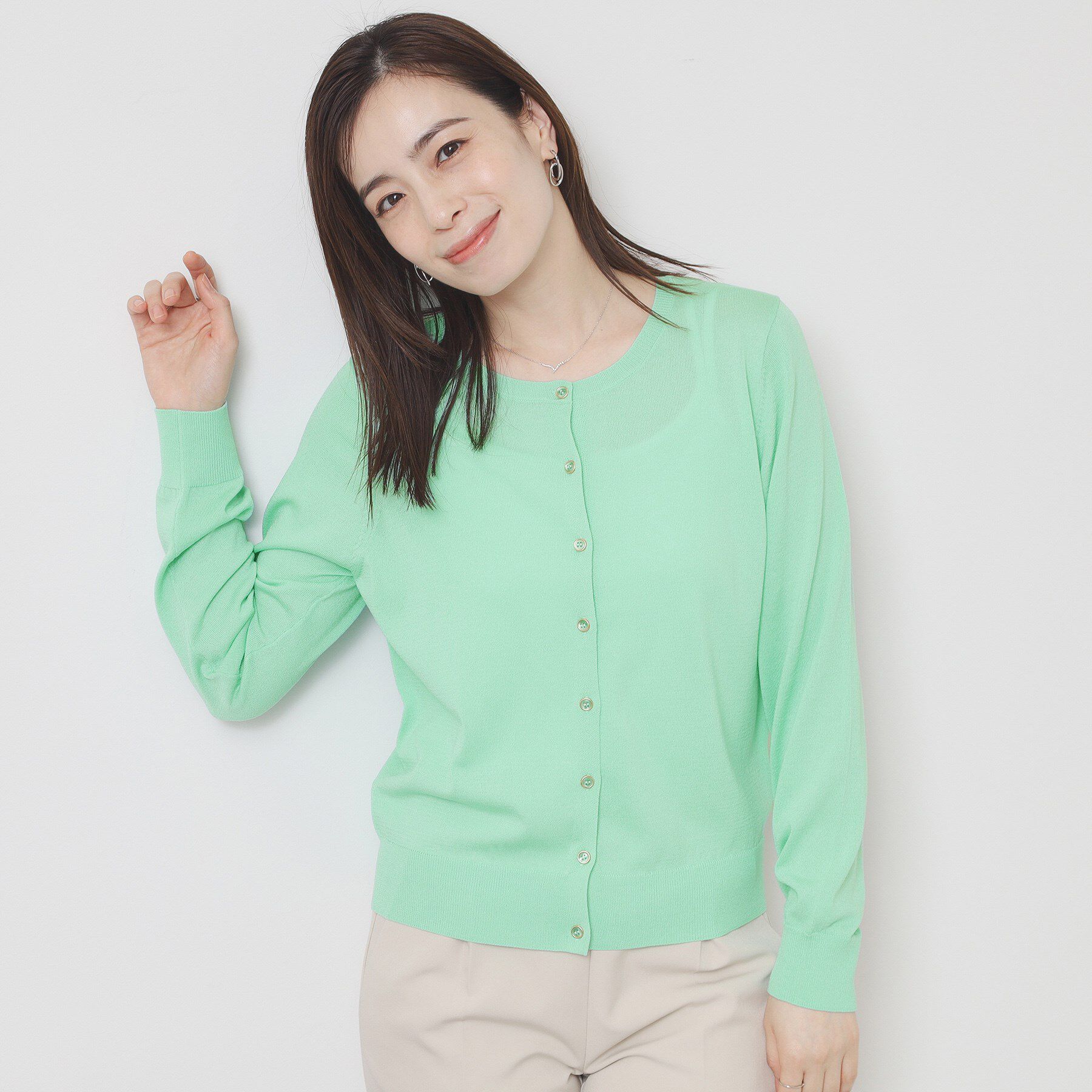 ITS&rsquo;DEMO「【UV／冷感／毛玉防止／手洗い可／M・L展開】クルーニットカーディガン」|カーディガン|