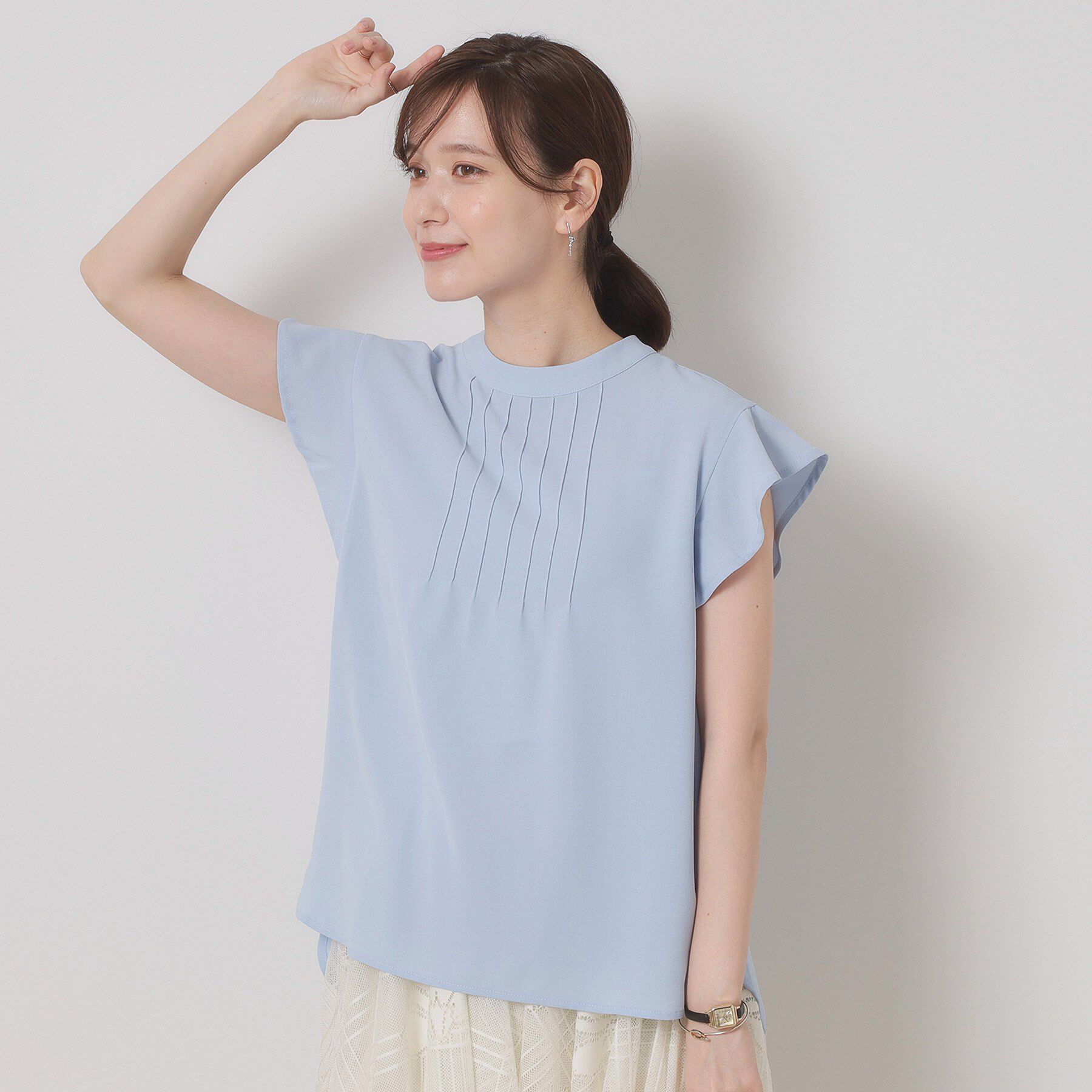 ITS&rsquo;DEMO「【接触冷感／手洗い可】フリル袖ブラウス」|シャツ・ブラウス|