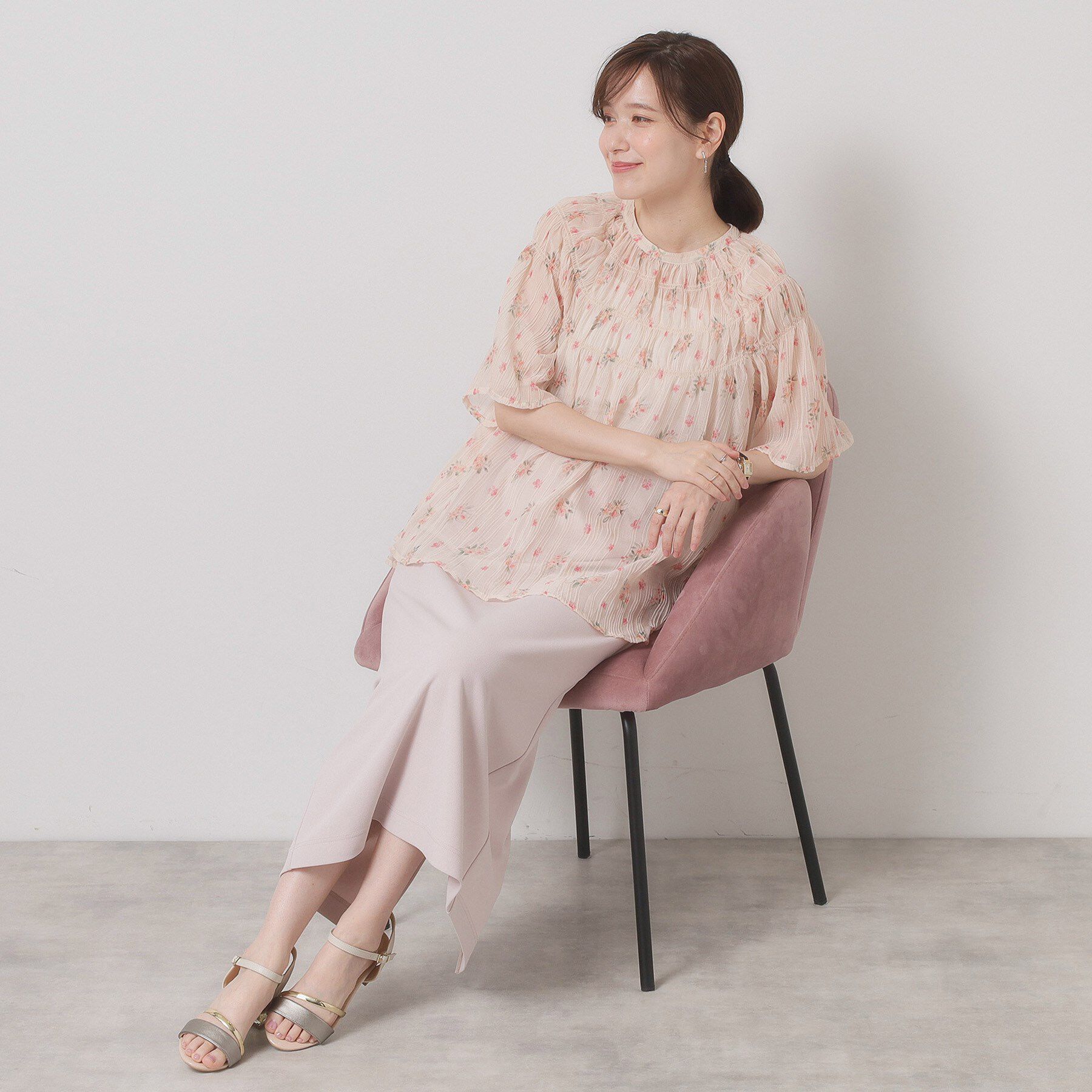 ITS&rsquo;DEMO「【手洗い可】花柄楊柳ブラウス」|シャツ・ブラウス|