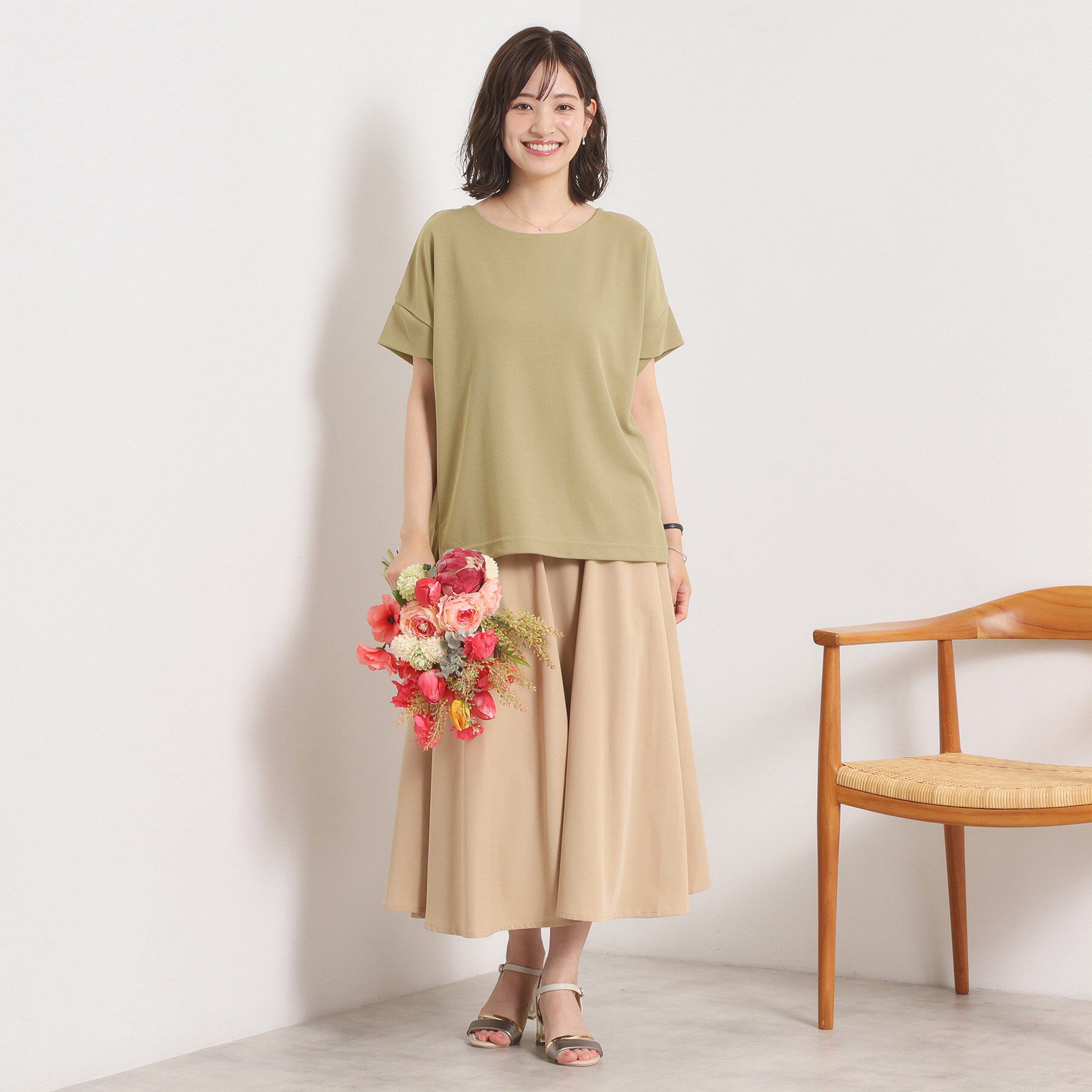 ITS&rsquo;DEMO「【接触冷感／吸水速乾／洗濯機OK】サカリバ袖タックプルオーバー」|Tシャツ・カットソー|