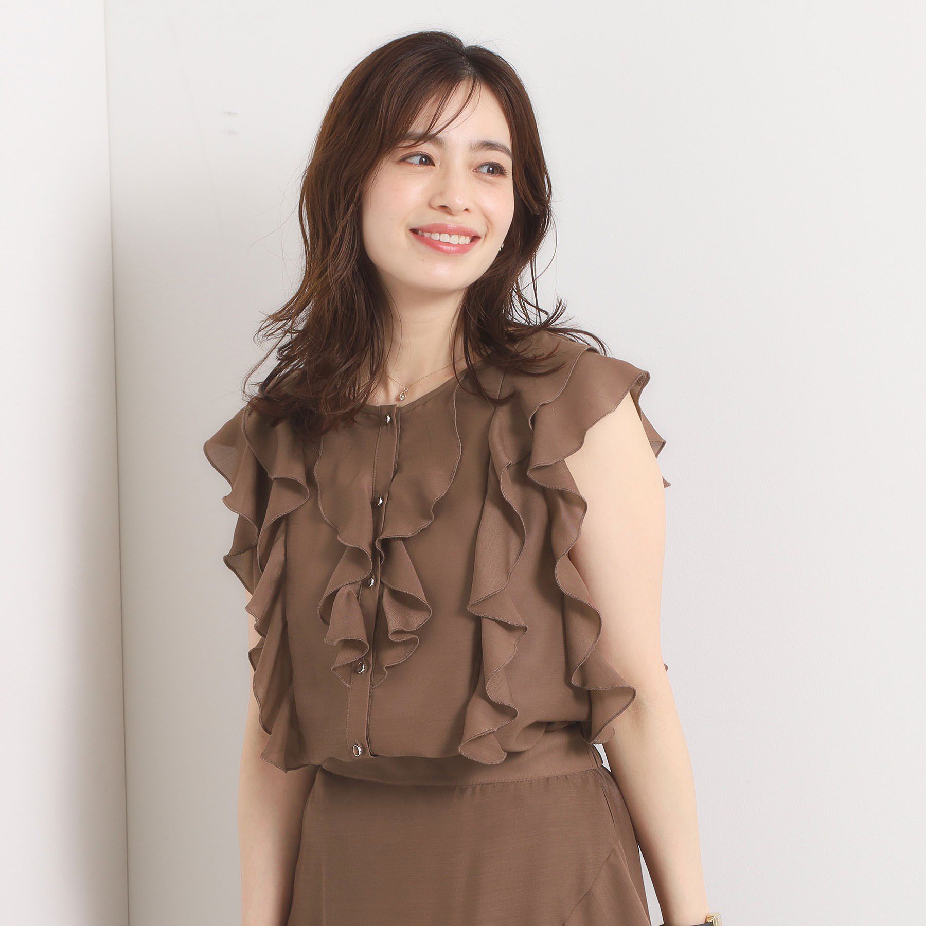 ITS&rsquo;DEMO「【手洗い可／セットアップ可】シアーフリルブラウス」|シャツ・ブラウス|