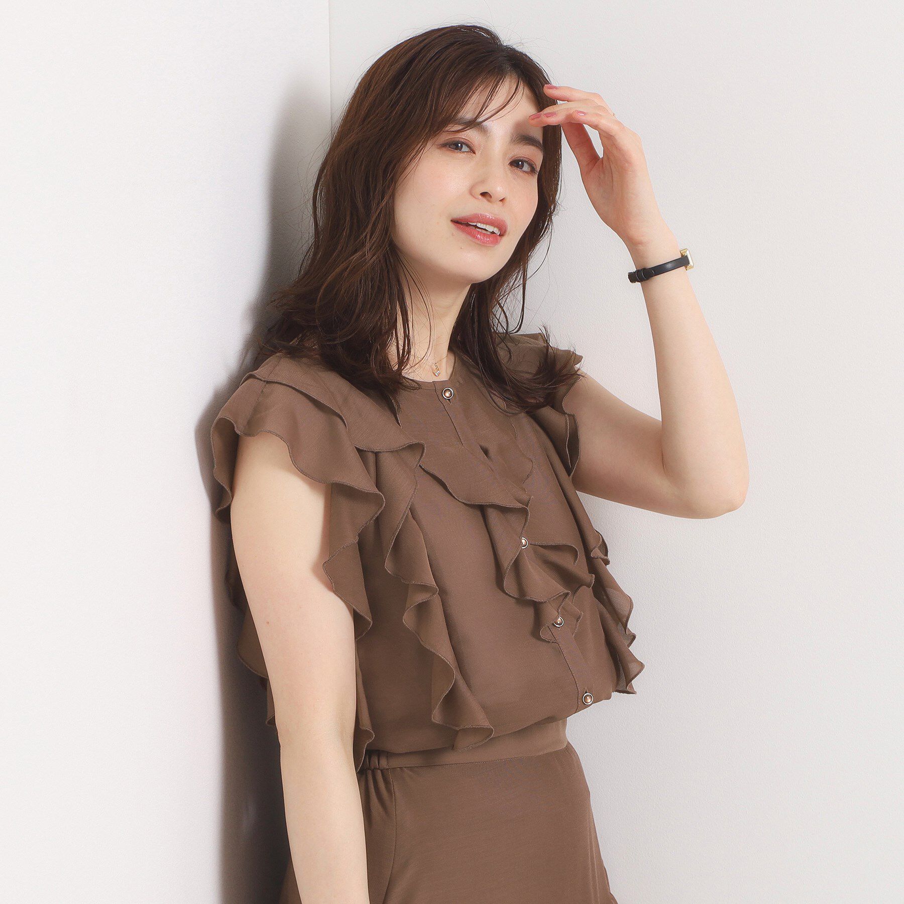 ITS&rsquo;DEMO「【手洗い可／セットアップ可】シアーフリルブラウス」|シャツ・ブラウス|