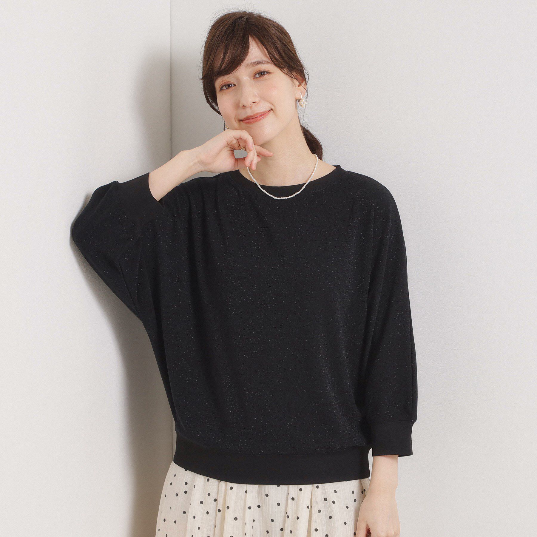 ITS&rsquo;DEMO「【手洗い可】ラメポンチドルマントップス」|Tシャツ・カットソー|