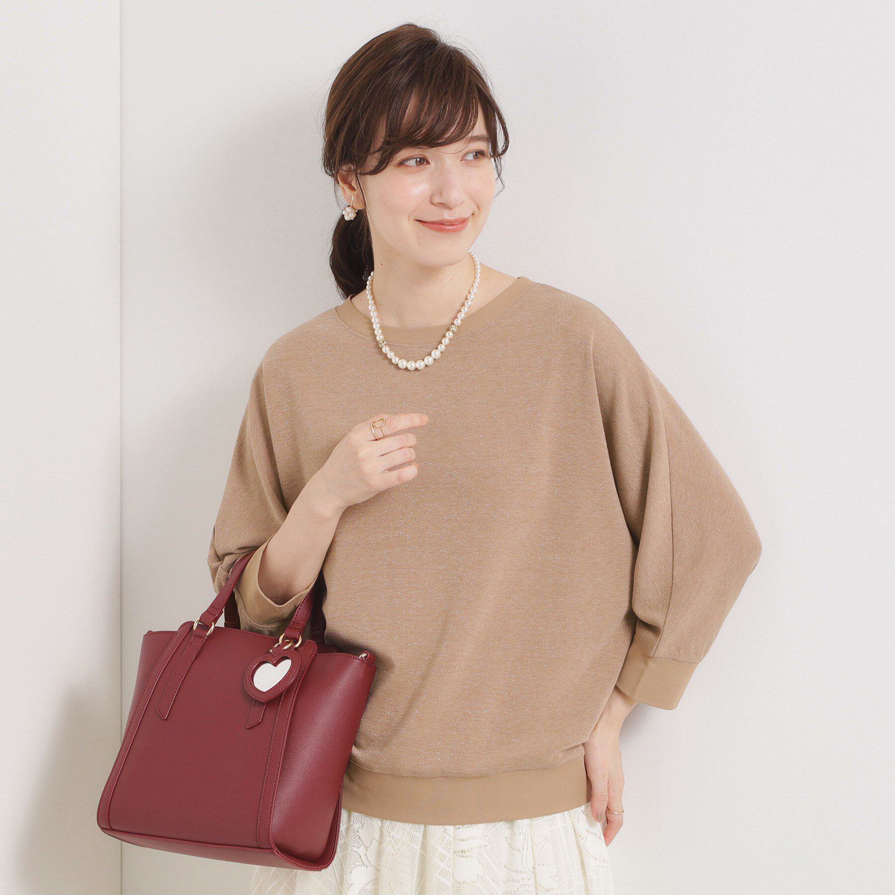 ITS&rsquo;DEMO「【手洗い可】ラメポンチドルマントップス」|Tシャツ・カットソー|