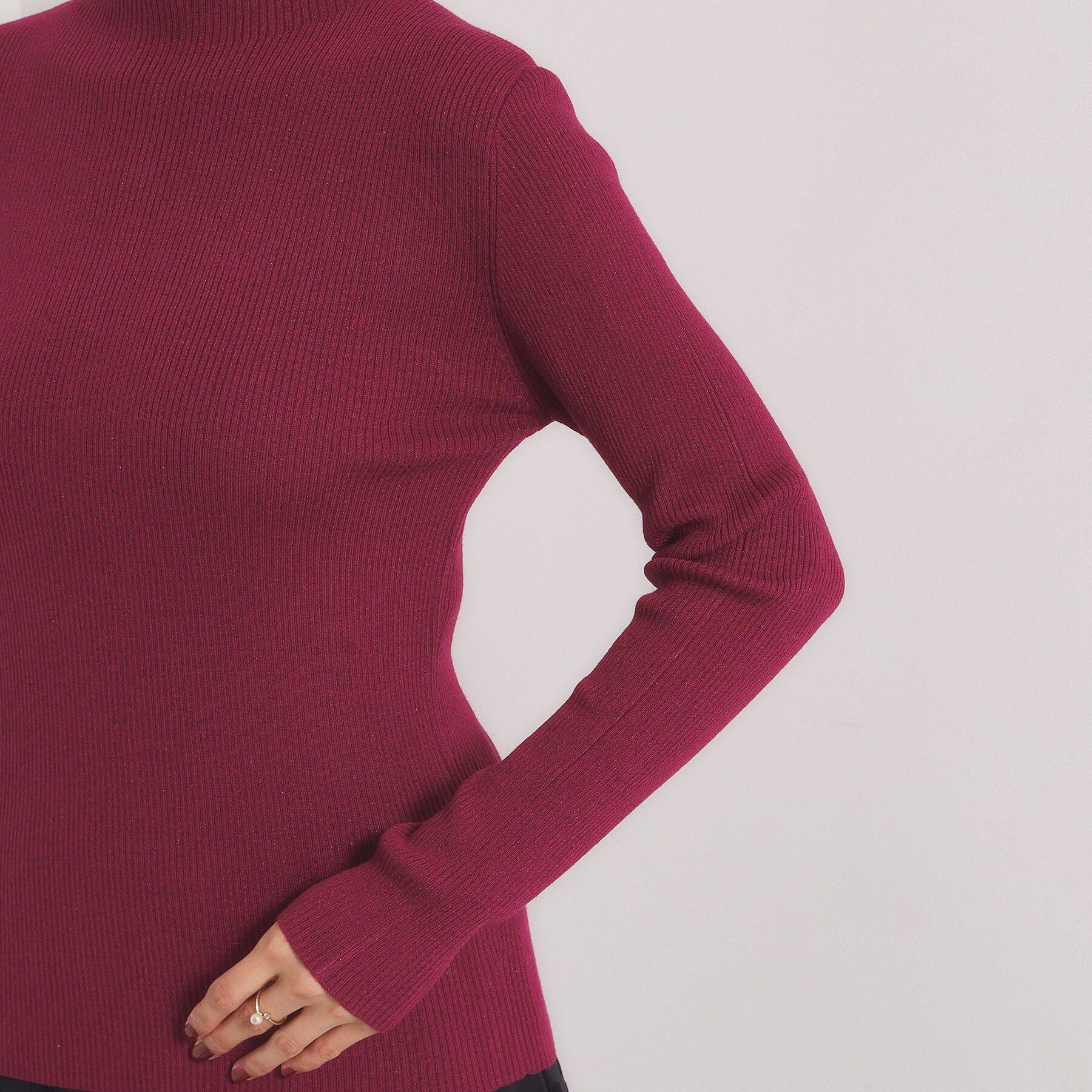 ITS&rsquo;DEMO「【手洗い可】ラメリブボトルネックニット」|ニット・セーター|