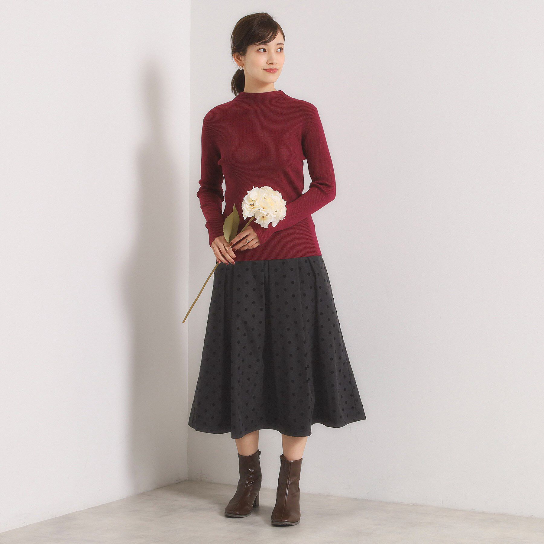 ITS&rsquo;DEMO「【手洗い可】フロッキードットスカート」|スカート|