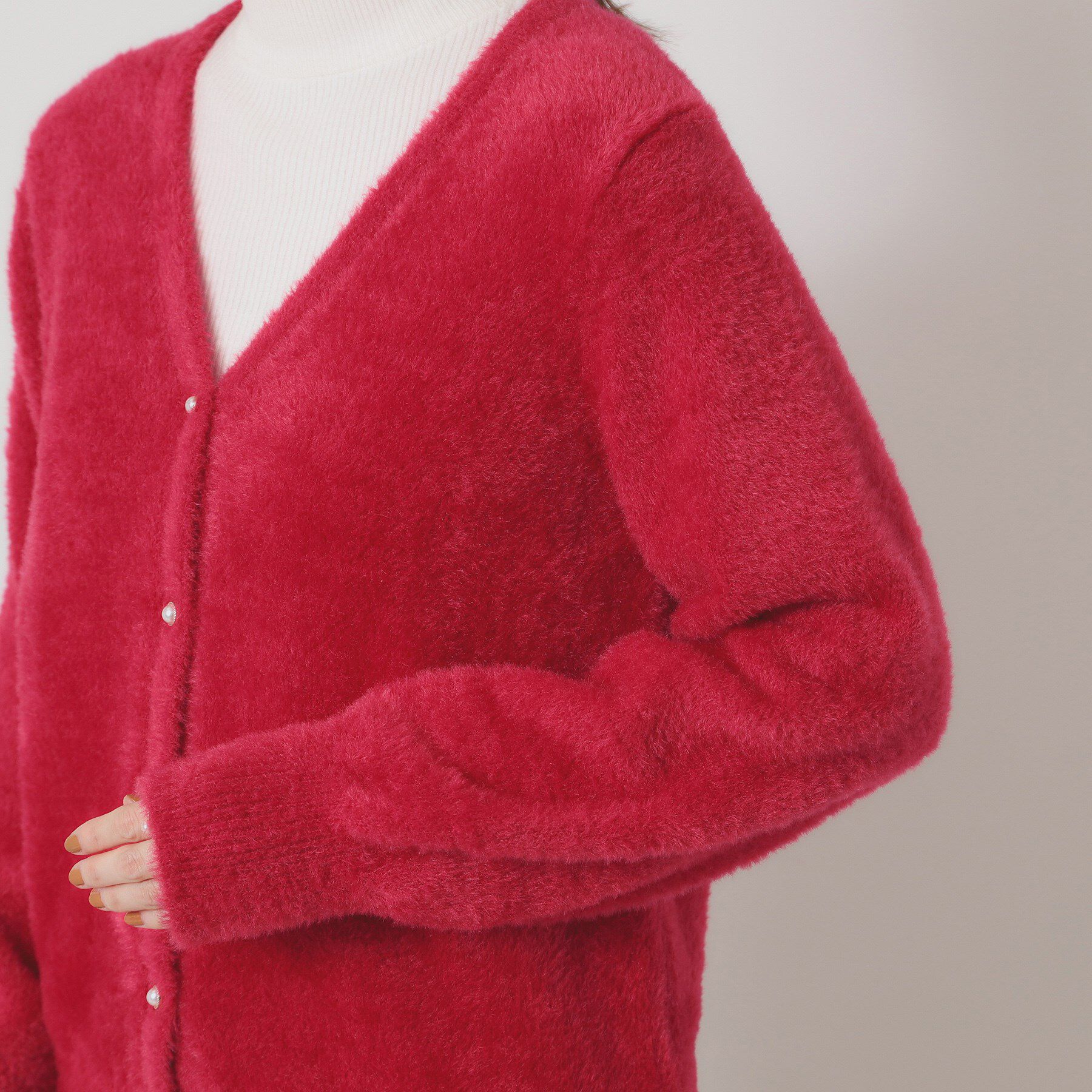 ITS&rsquo;DEMO「【手洗い可】フェザーヤーンVカーディガン」|カーディガン|