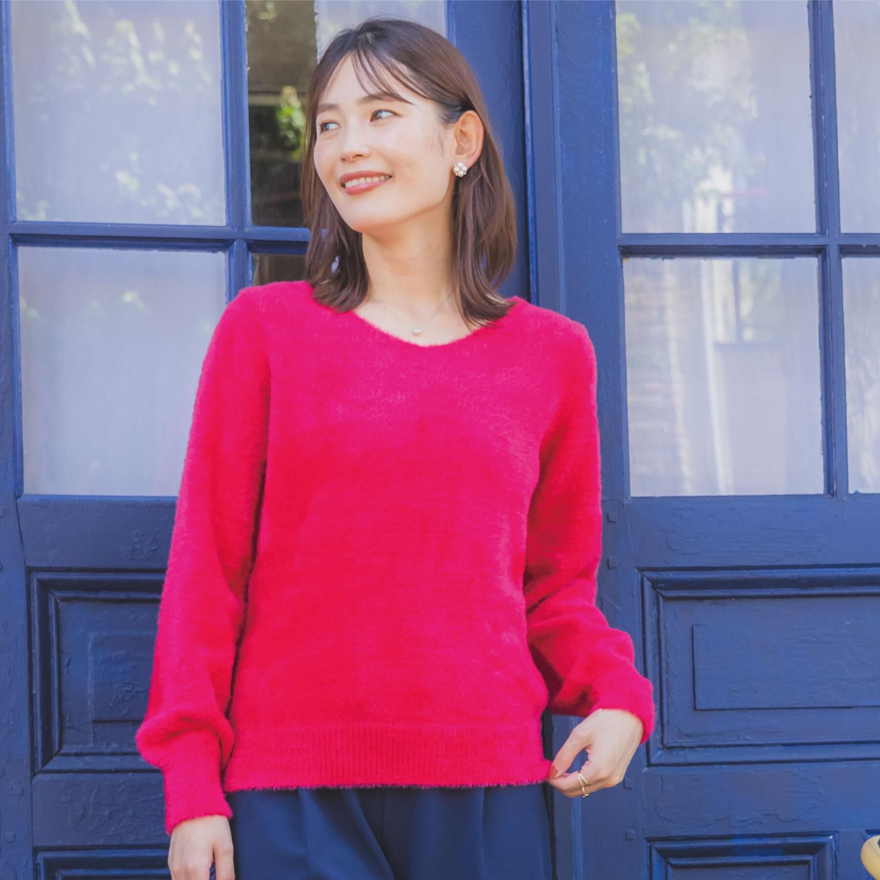 ITS&rsquo;DEMO「【手洗い可】フェザーヤーンVネックニット」|ニット・セーター|