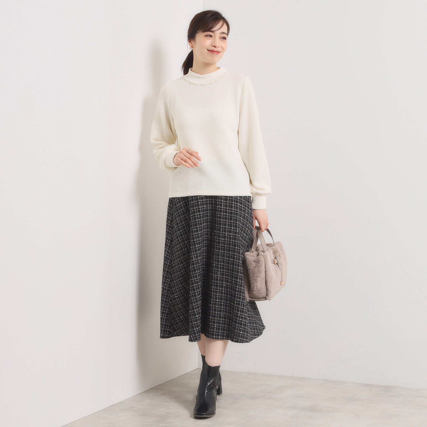 ITS&rsquo;DEMO「【手洗い可】パール調衿起毛リブプルオーバー」|Tシャツ・カットソー|