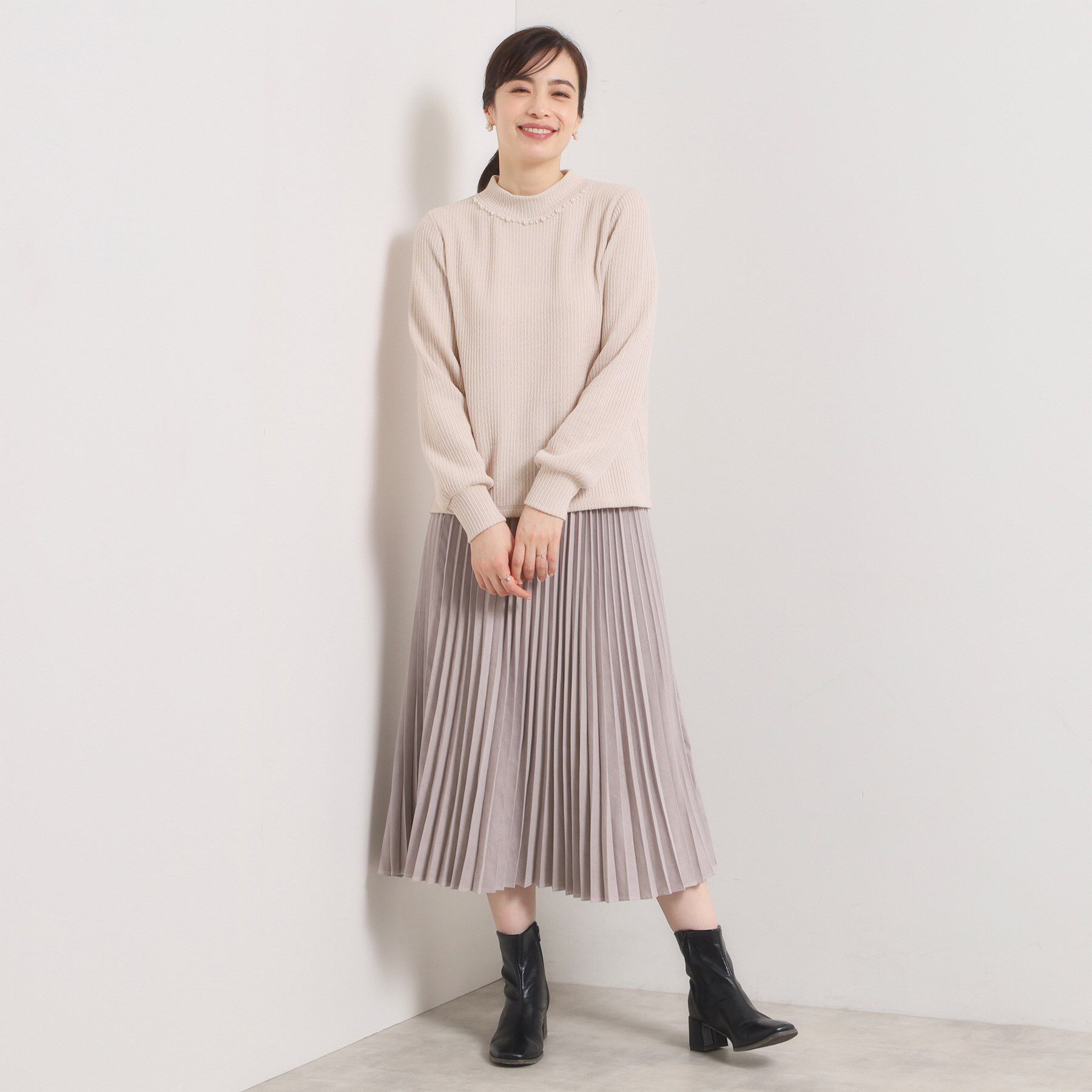 ITS&rsquo;DEMO「【手洗い可】パール調衿起毛リブプルオーバー」|Tシャツ・カットソー|