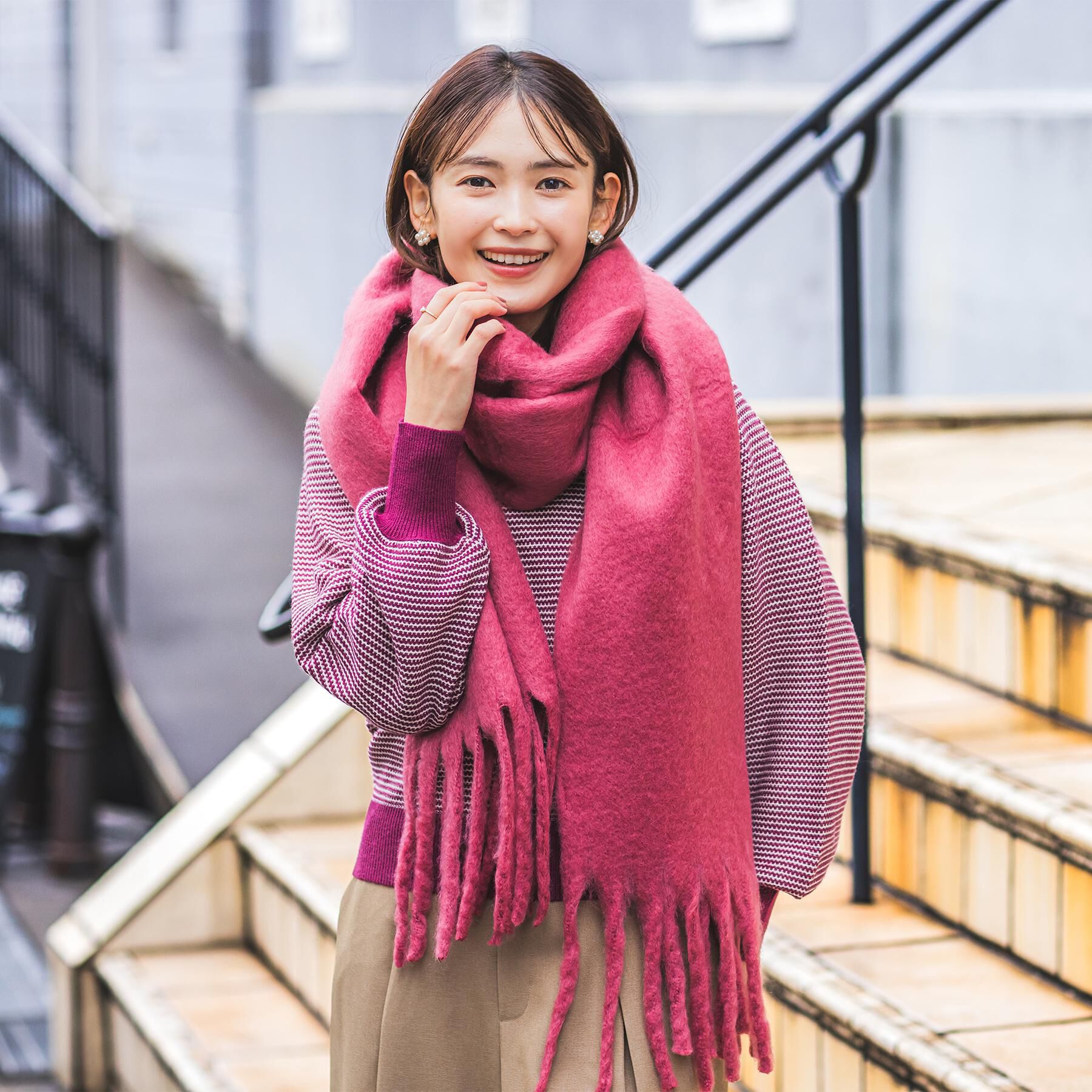 ITS&rsquo;DEMO「【手洗い可】バルキーニットストール」|ストール|