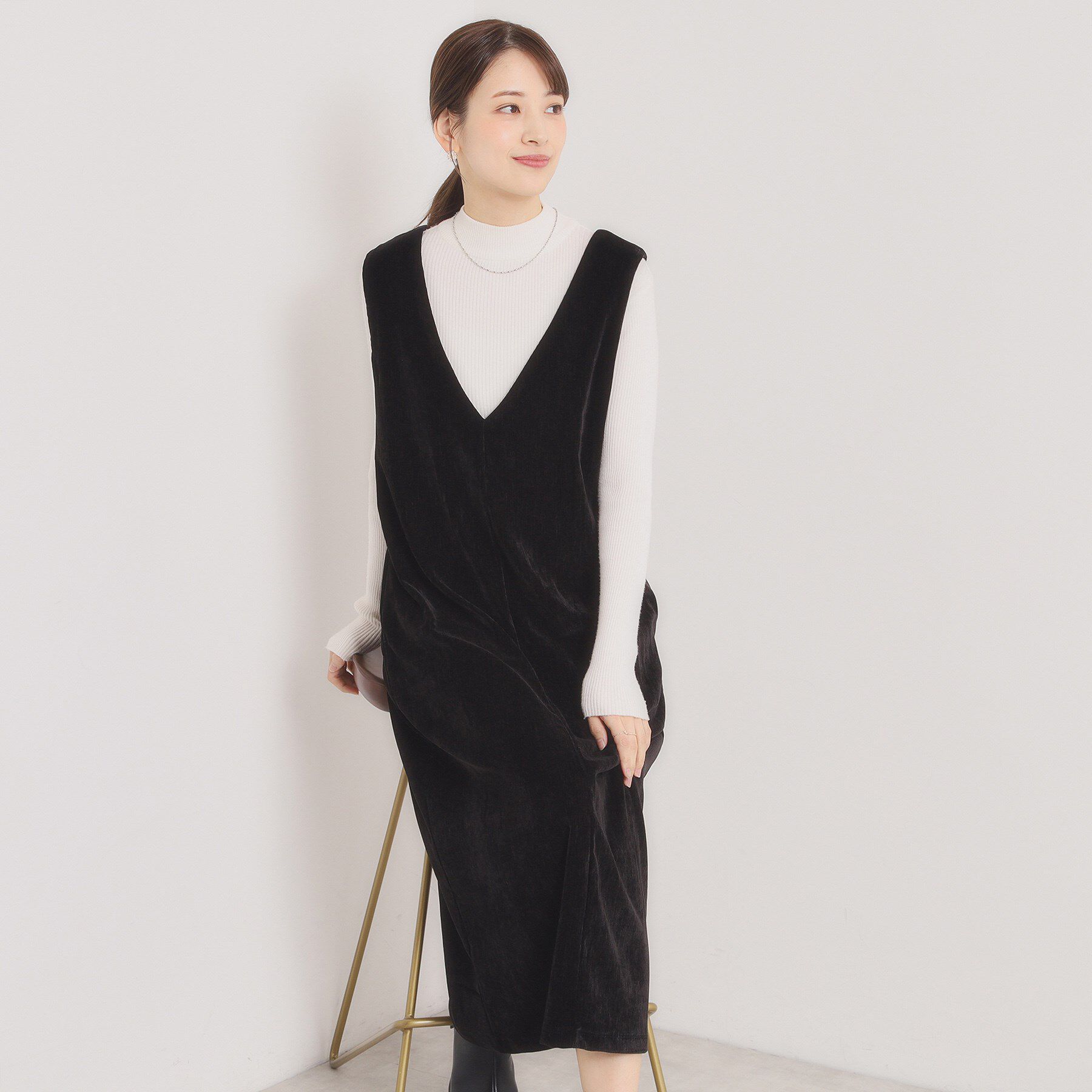 ITS&rsquo;DEMO「【手洗い可】ベロアジャンスカ」|ワンピース|