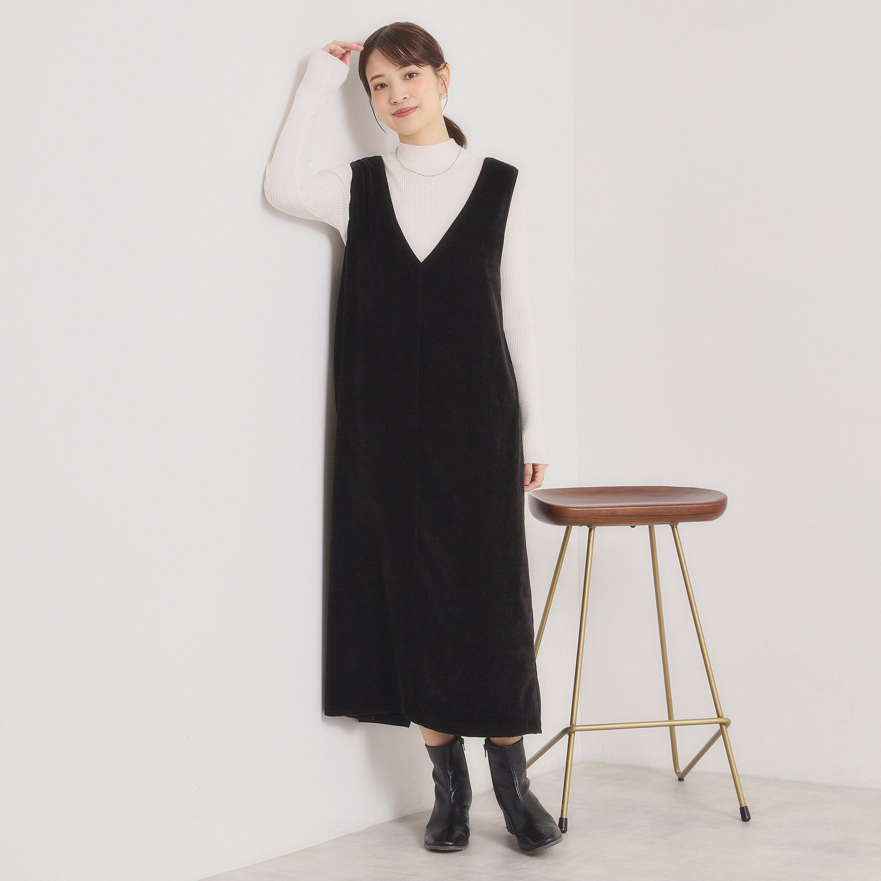 ITS&rsquo;DEMO「【手洗い可】ベロアジャンスカ」|ワンピース|